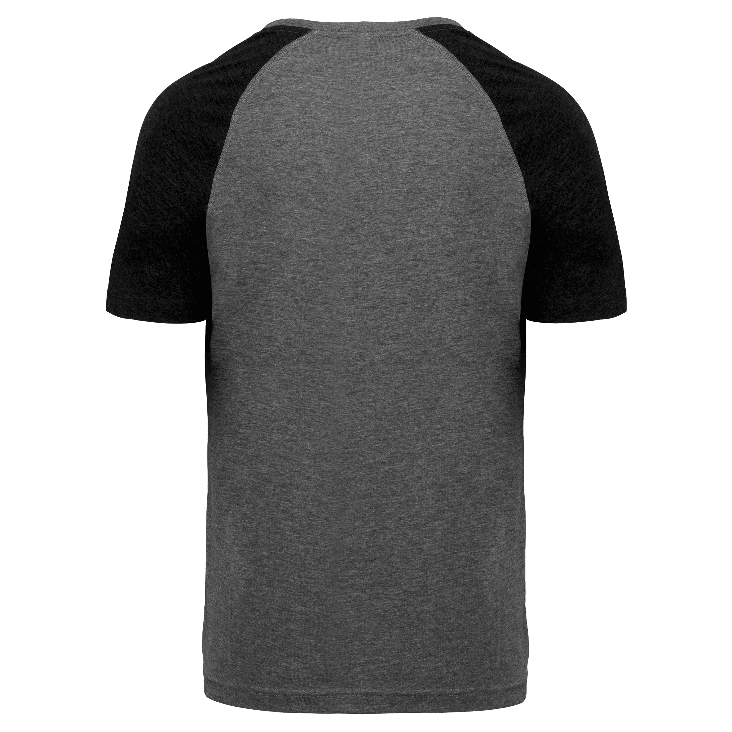 T-shirt triblend bicolore sport manches courtes unisexe — coloris Grey Heather / Black Heather (Gris)