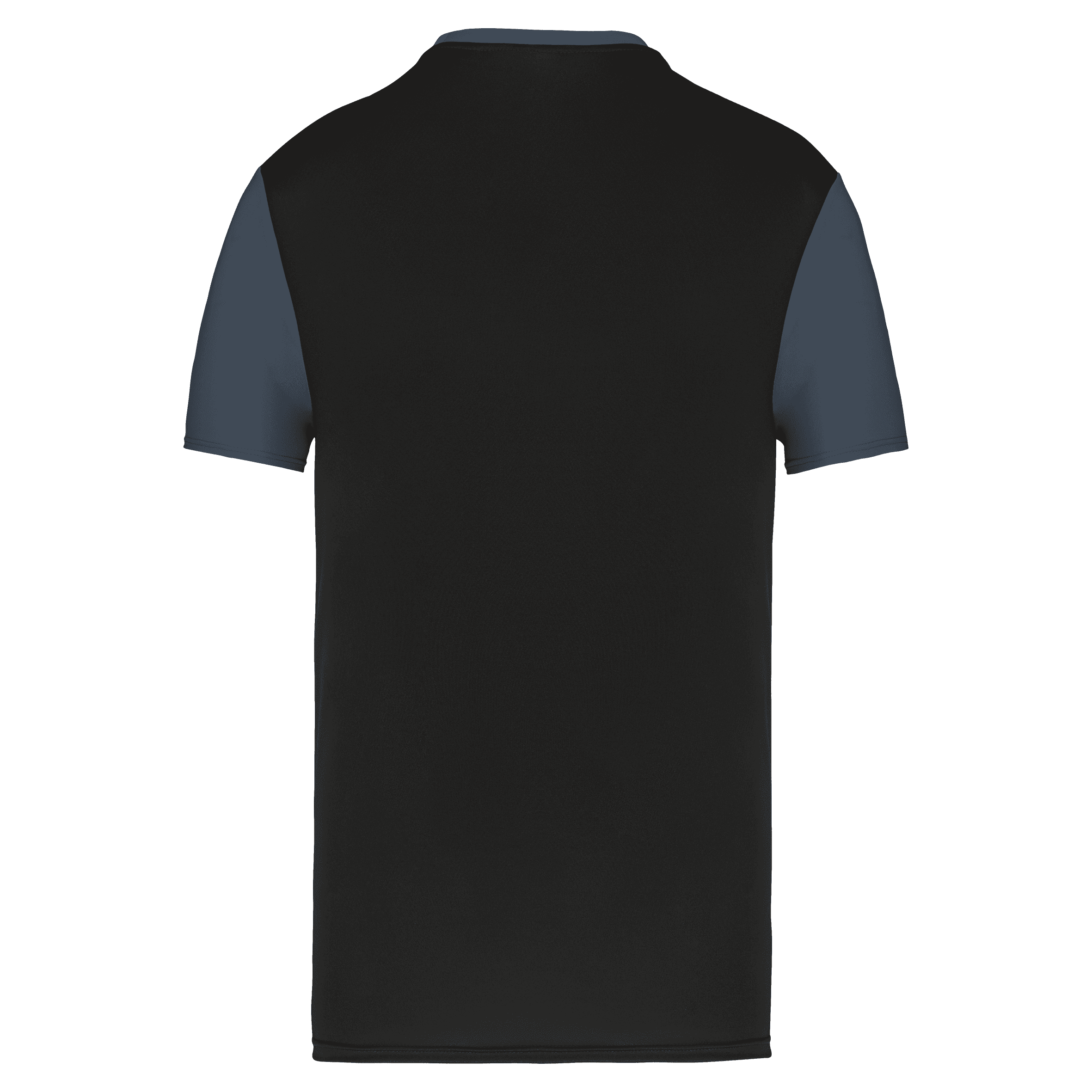 Maillot multisport manches courtes bicolore unisexe — coloris Black / sporty grey (Noir)