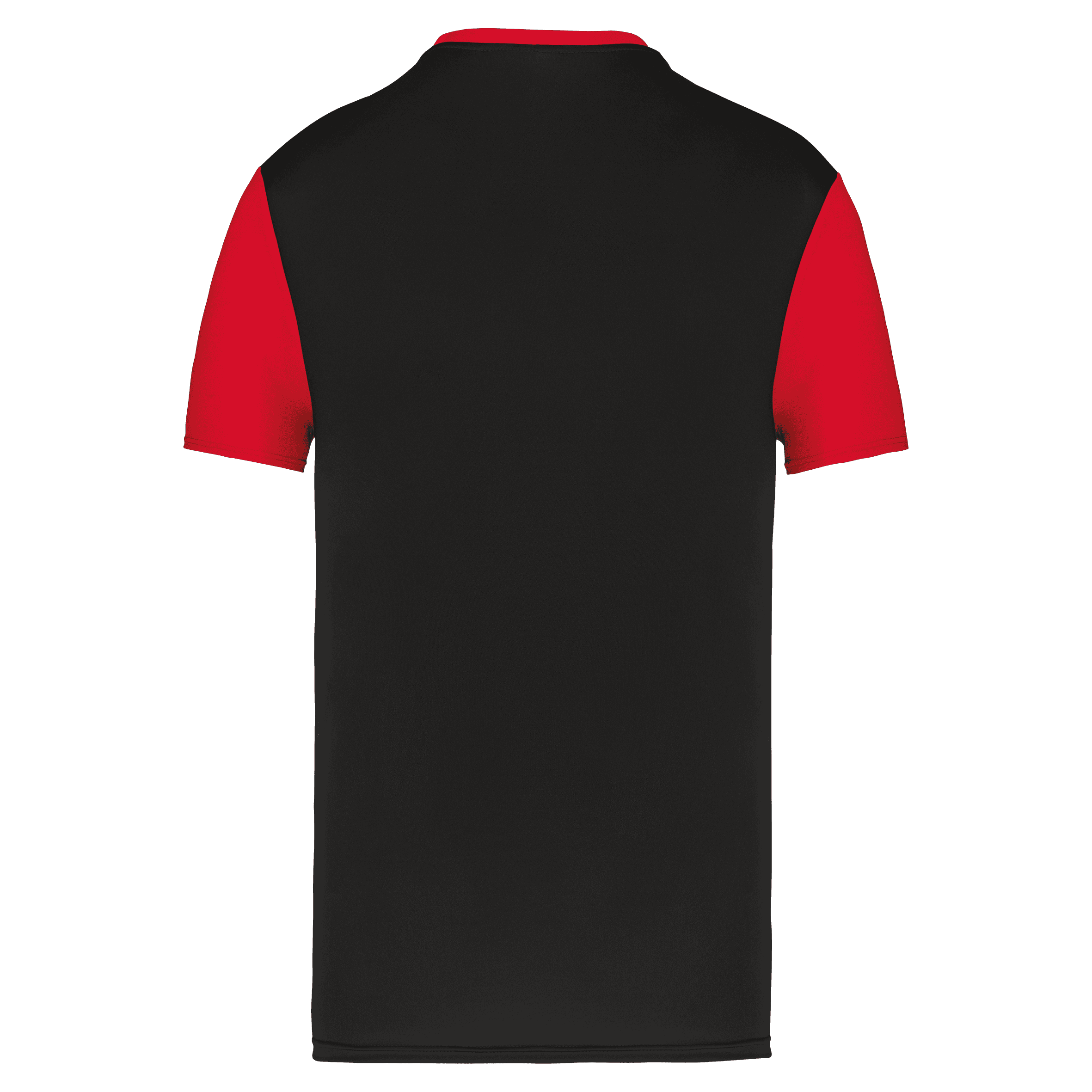 Maillot multisport manches courtes bicolore enfant — coloris Black / Sporty Red (Noir)