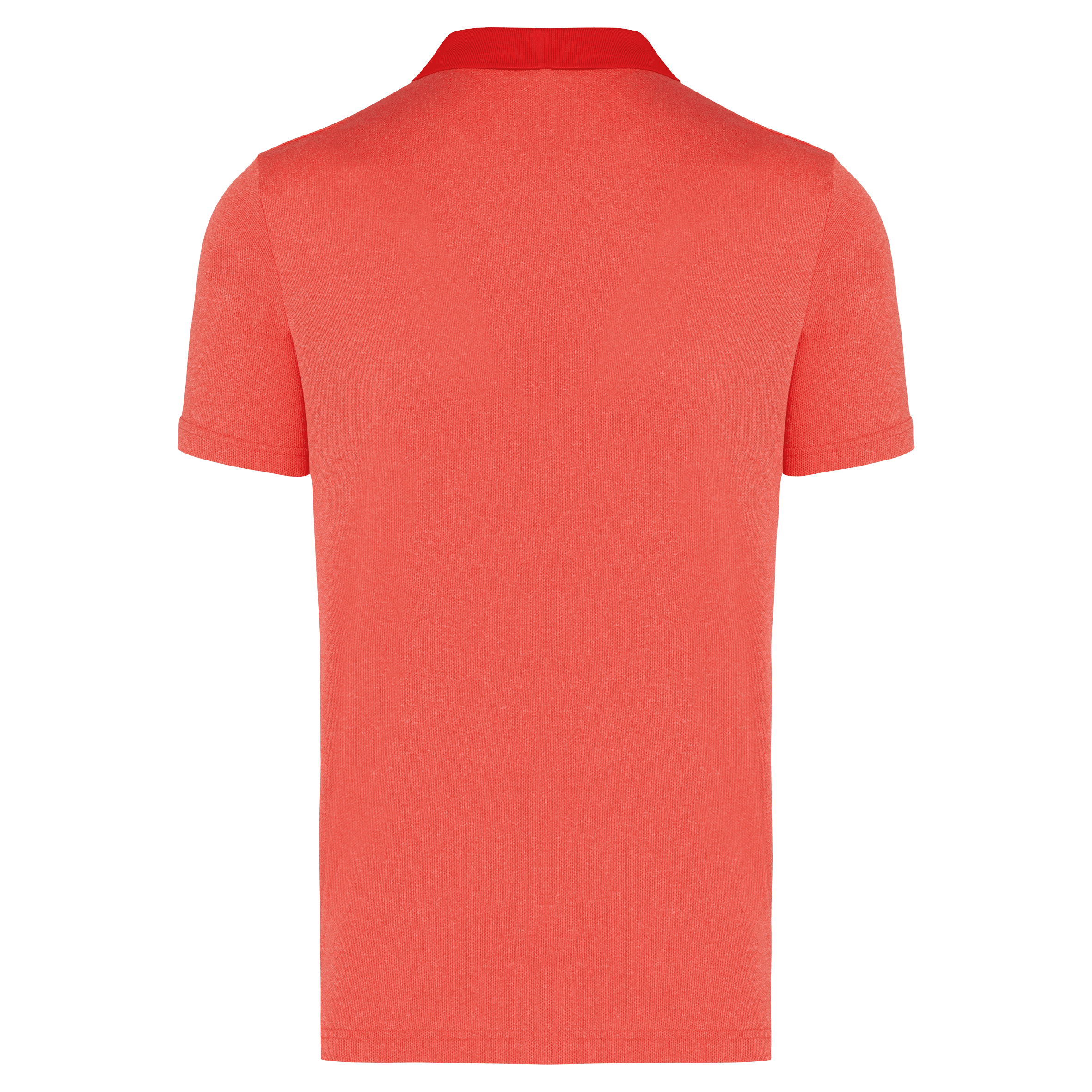 Polo chiné manches courtes — coloris Coral Heather (Orange)
