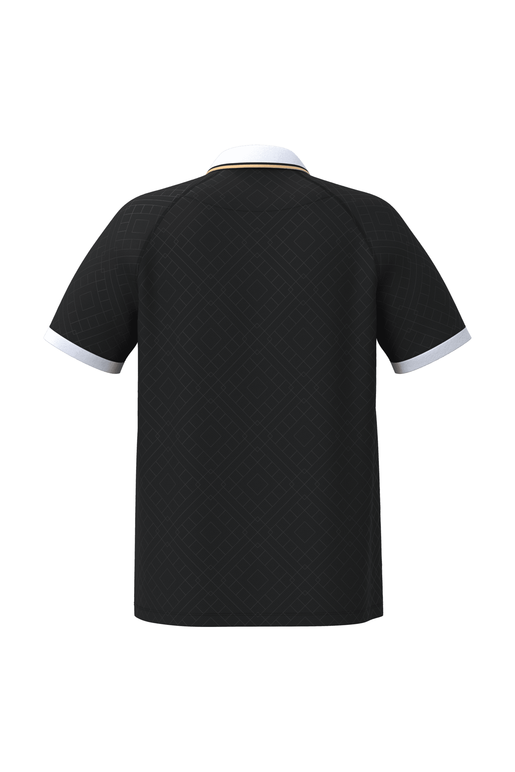 Maillot lifestyle à col polo unisexe — coloris Black / White / Gold (Blanc)