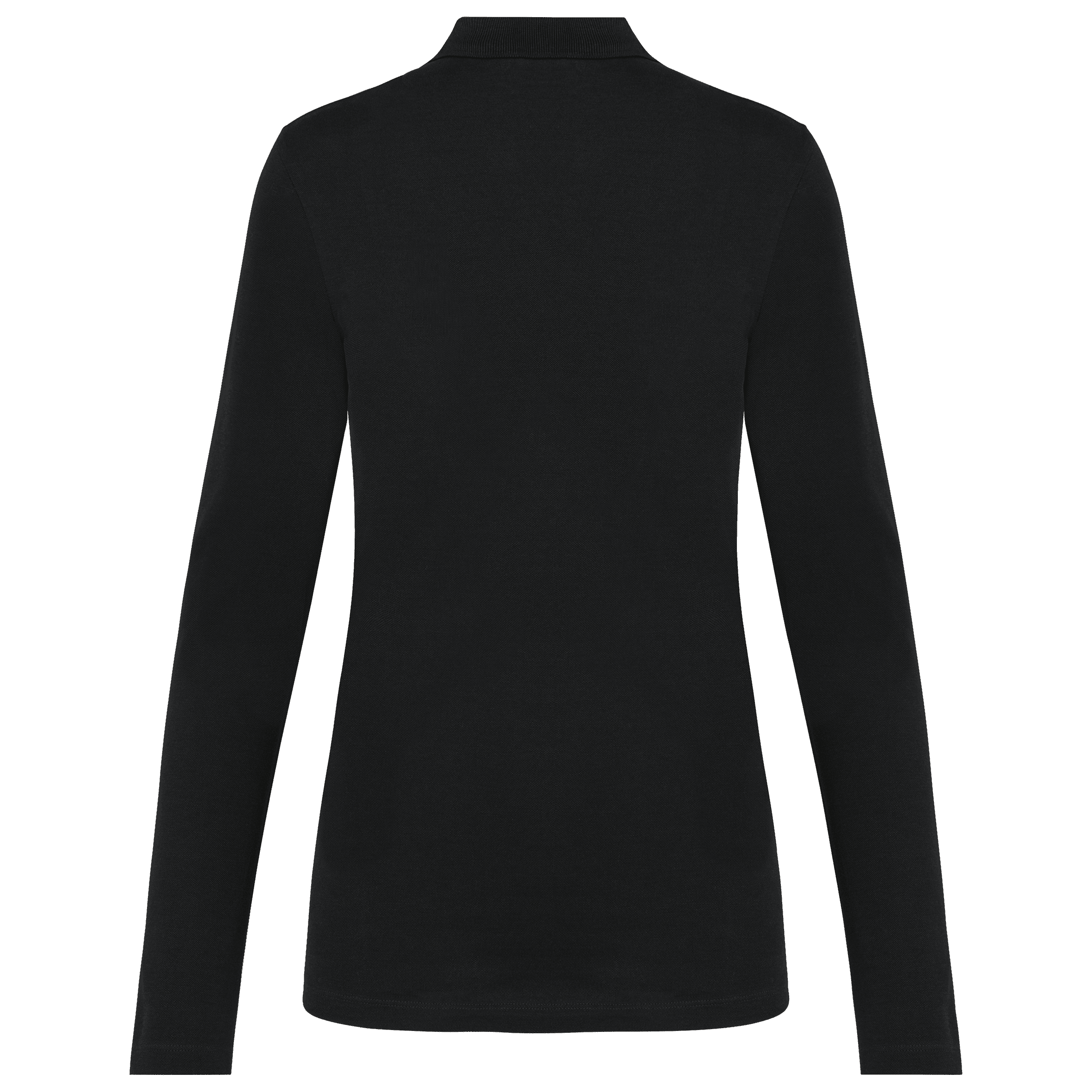 Polo Supima® manches longues femme — coloris Black (Noir)