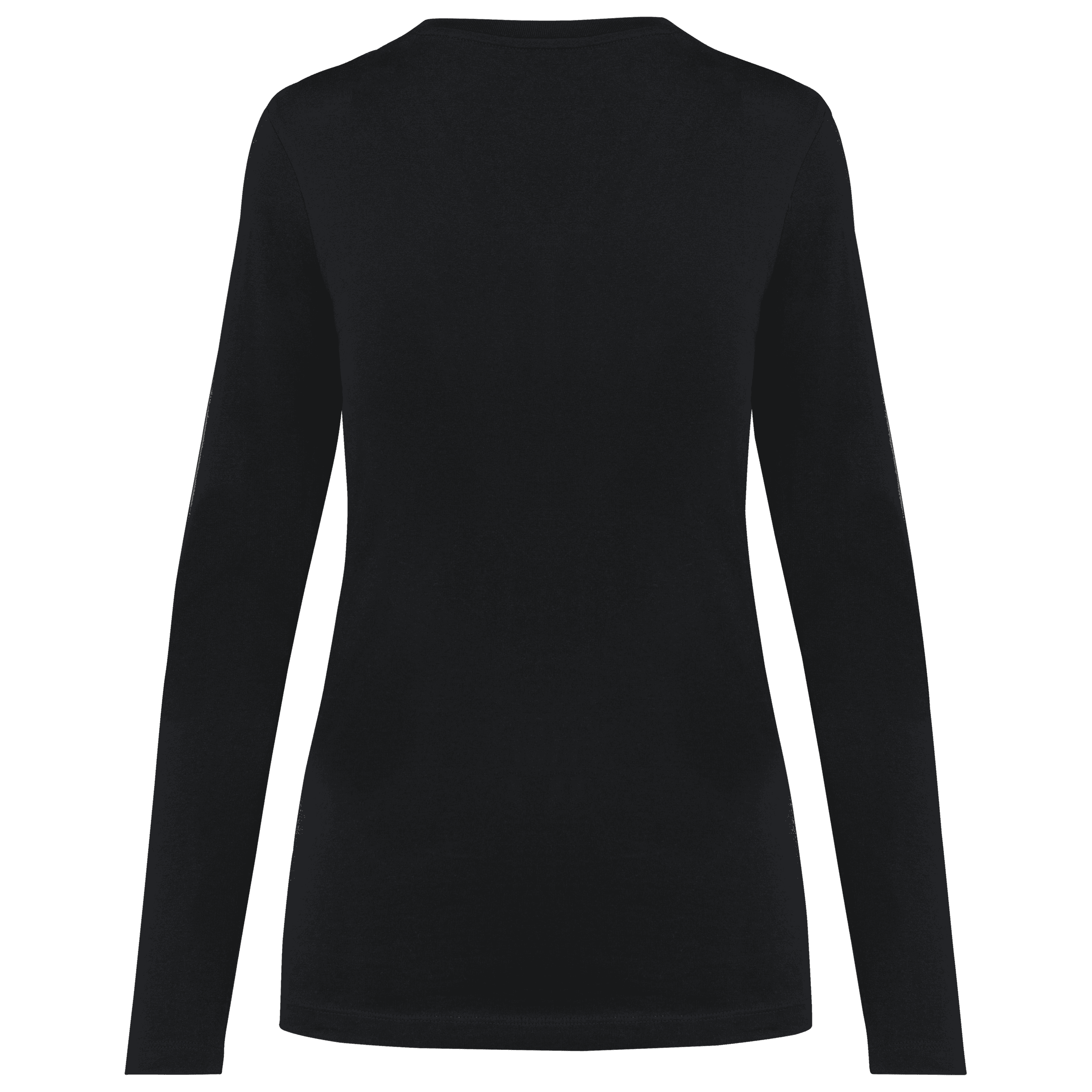 T-shirt Supima® col rond manches longues femme — coloris Black (Noir)
