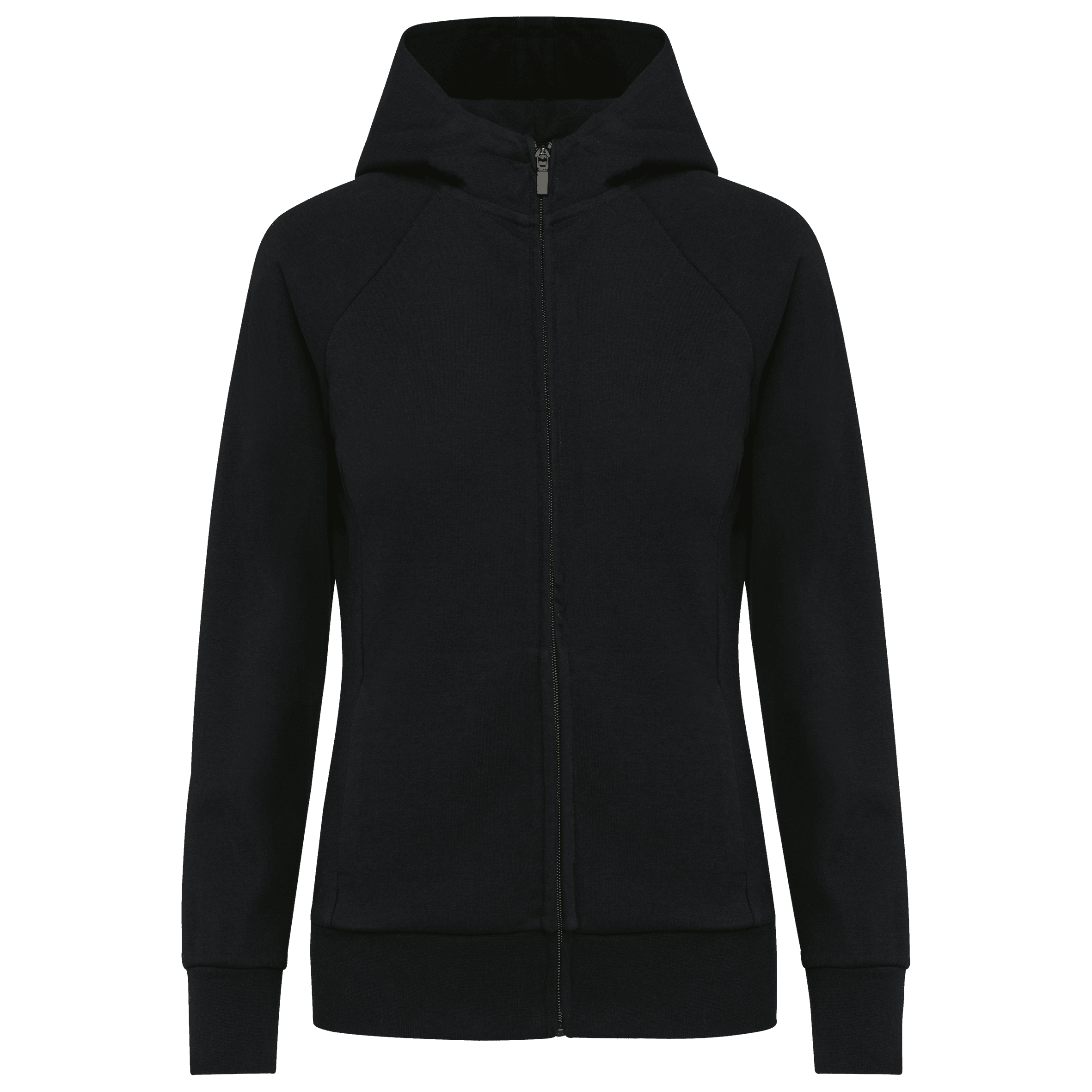 Veste zippée à capuche femme — coloris Black (Noir)