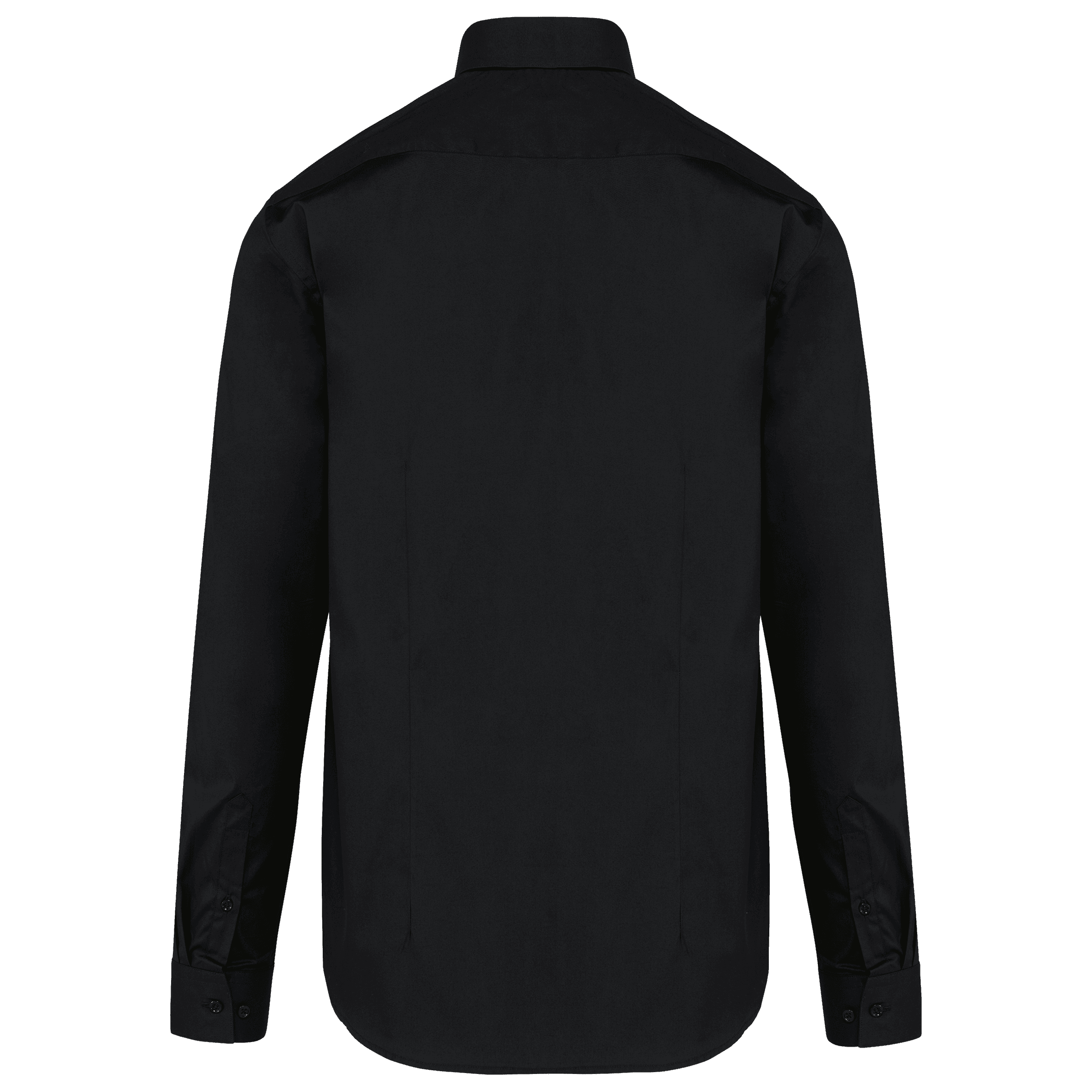 Chemise popeline manches longues homme — coloris Black (Noir)