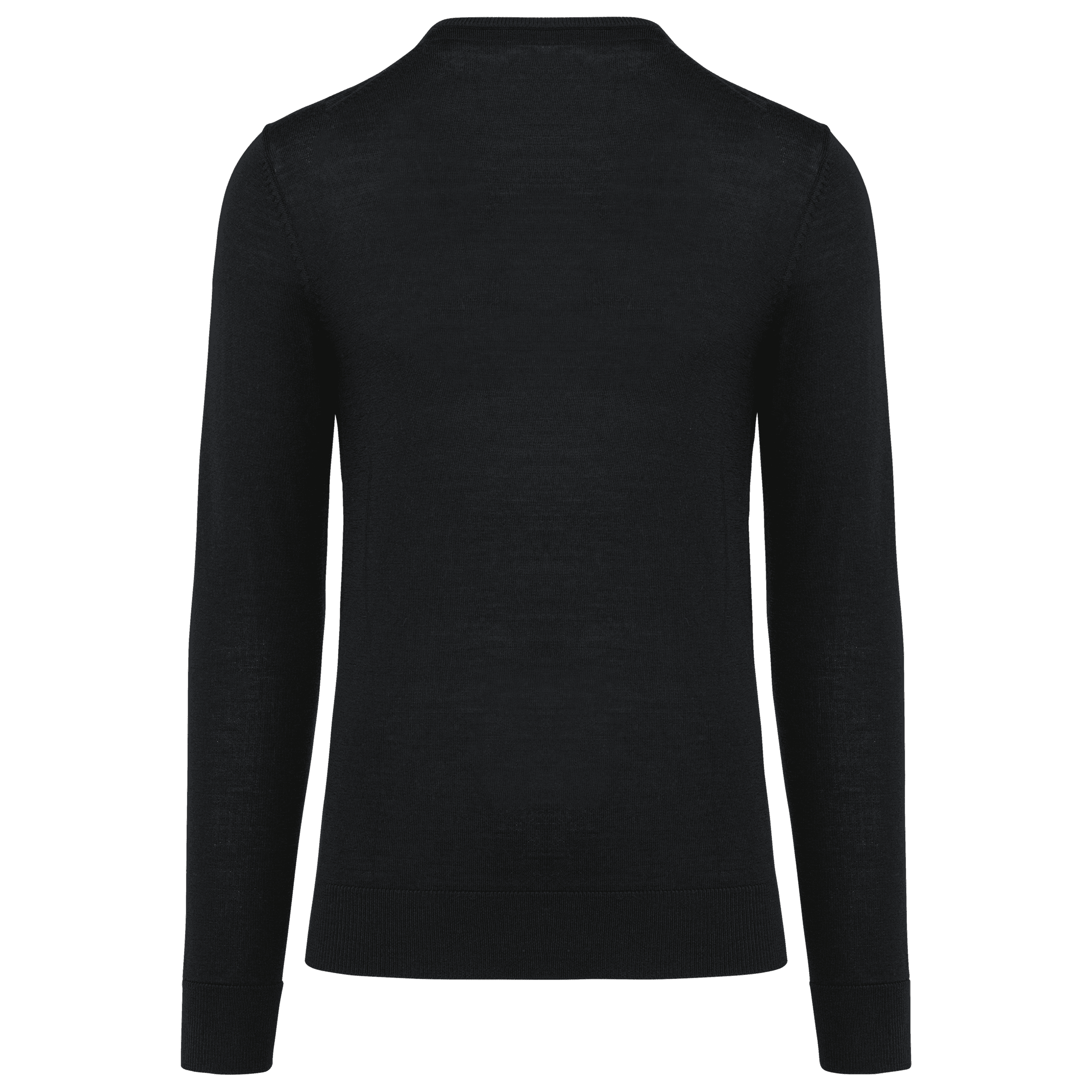 Pull Mérinos col V homme — coloris Black (Noir)