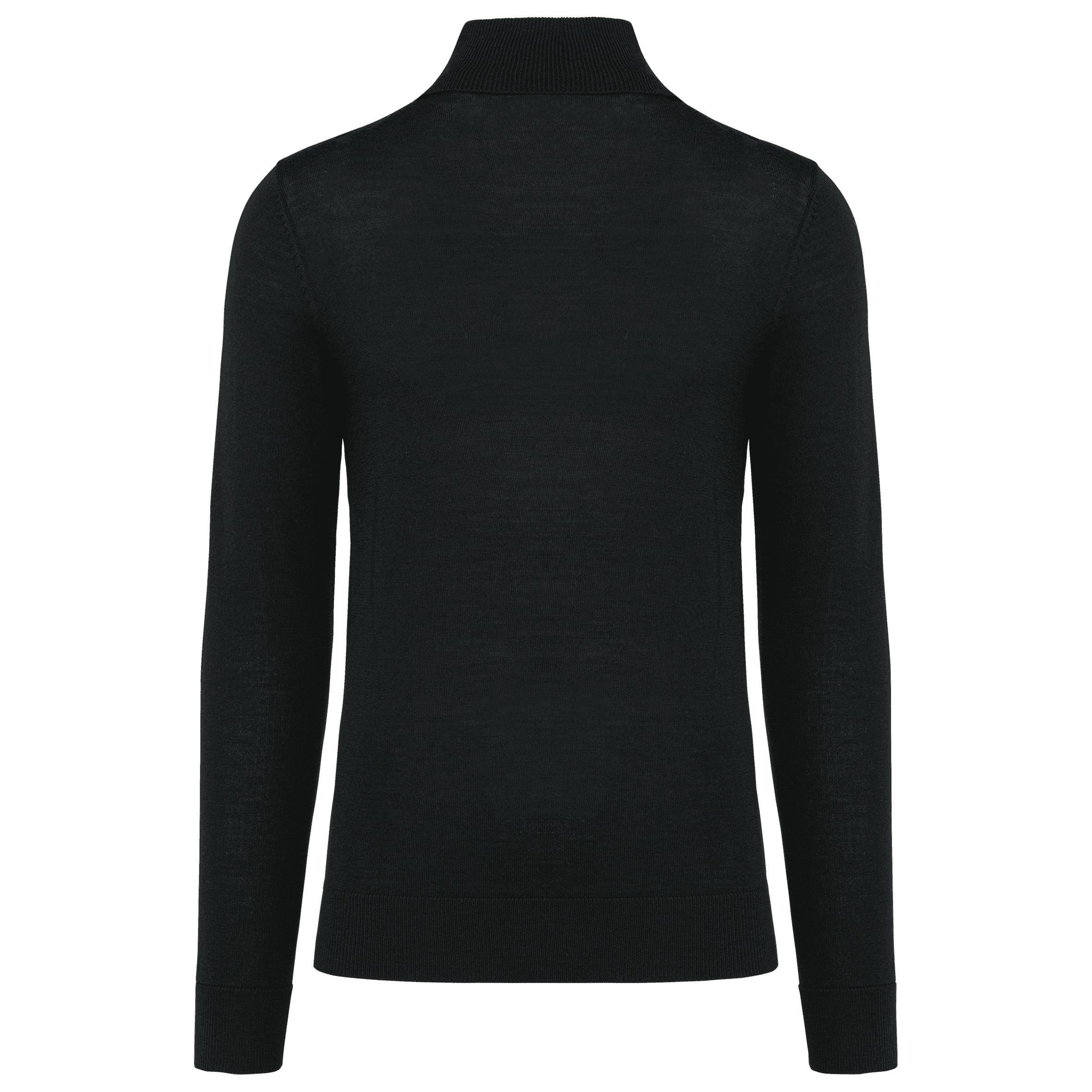 Pull Mérinos col roulé homme — coloris Black (Noir)