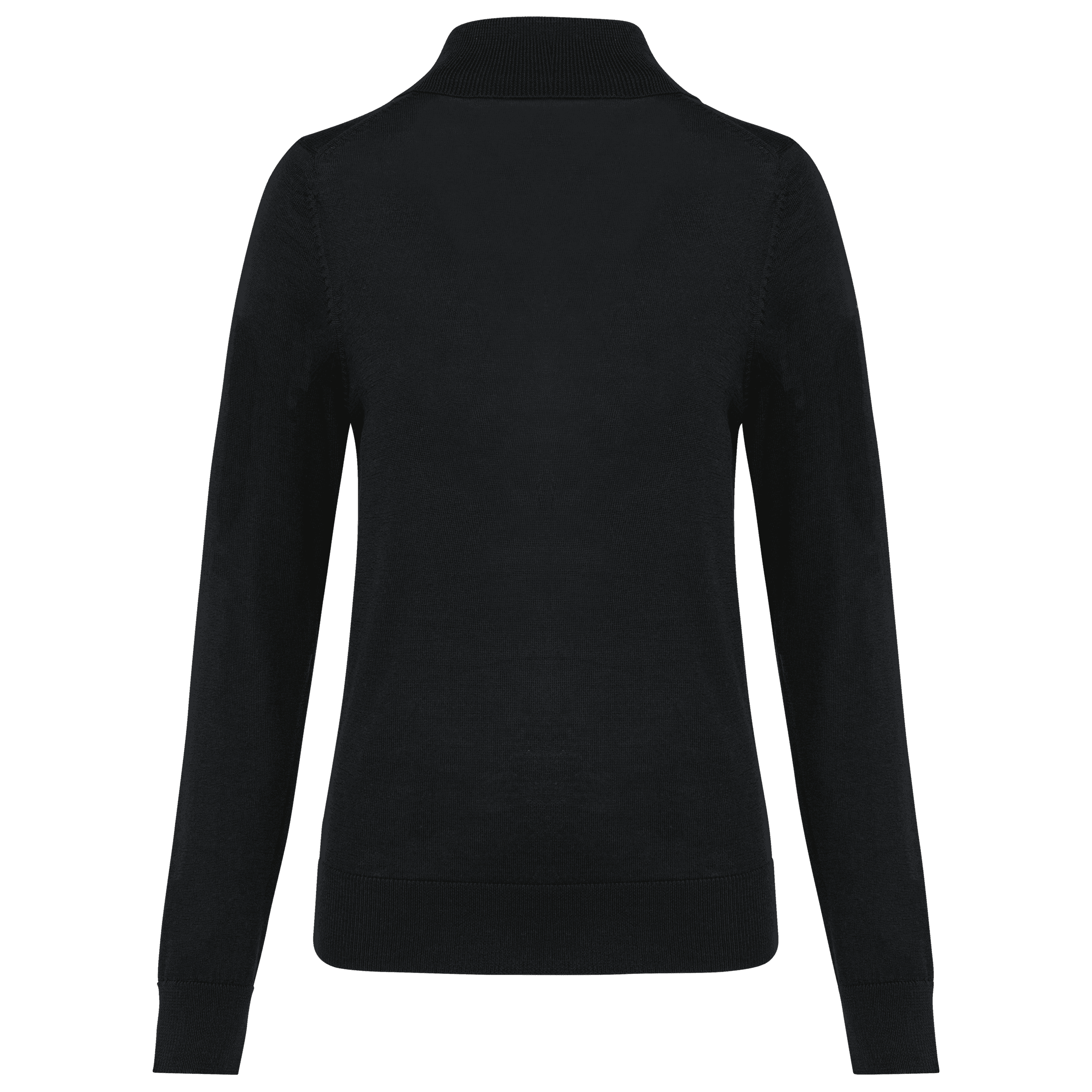 Pull Mérinos col roulé femme — coloris Black (Noir)