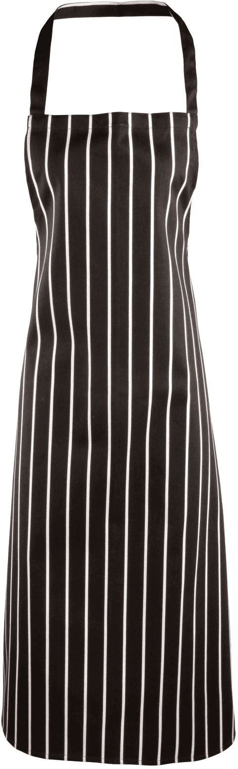 Tablier à bavette rayé — coloris Black / White (Noir)