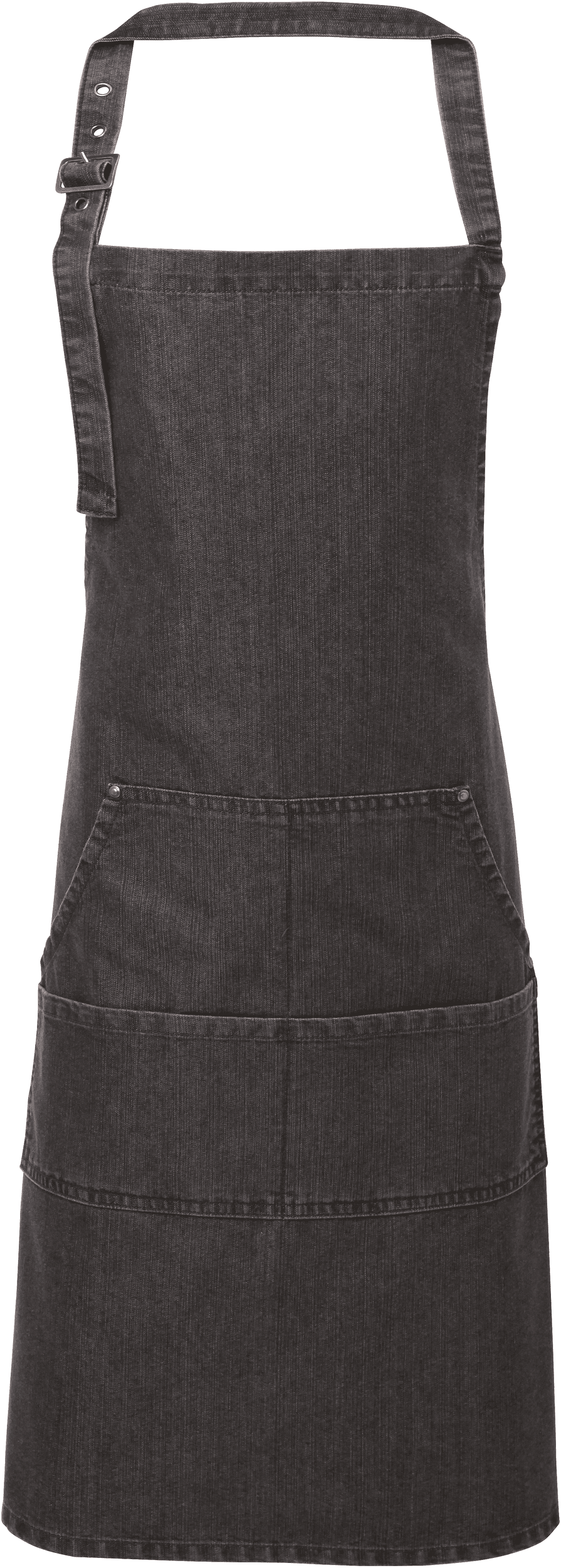 Tablier à bavette "Denim" — coloris Black Denim (Noir)