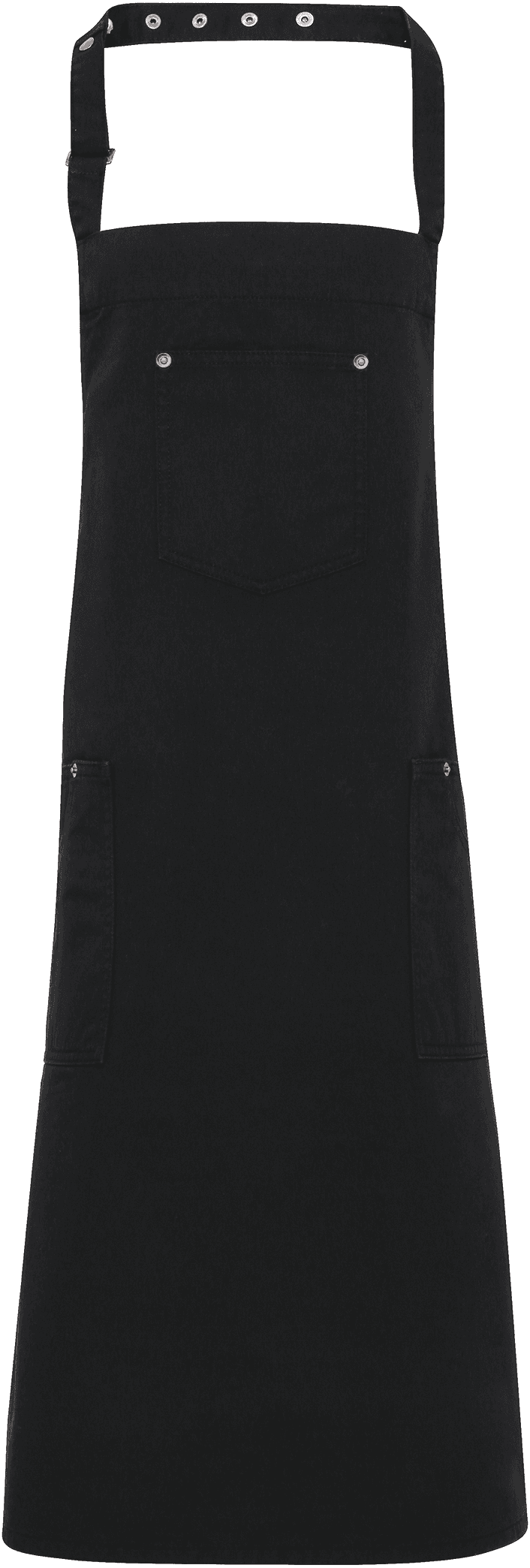 Tablier à bavette "Chino" — coloris Black (Noir)