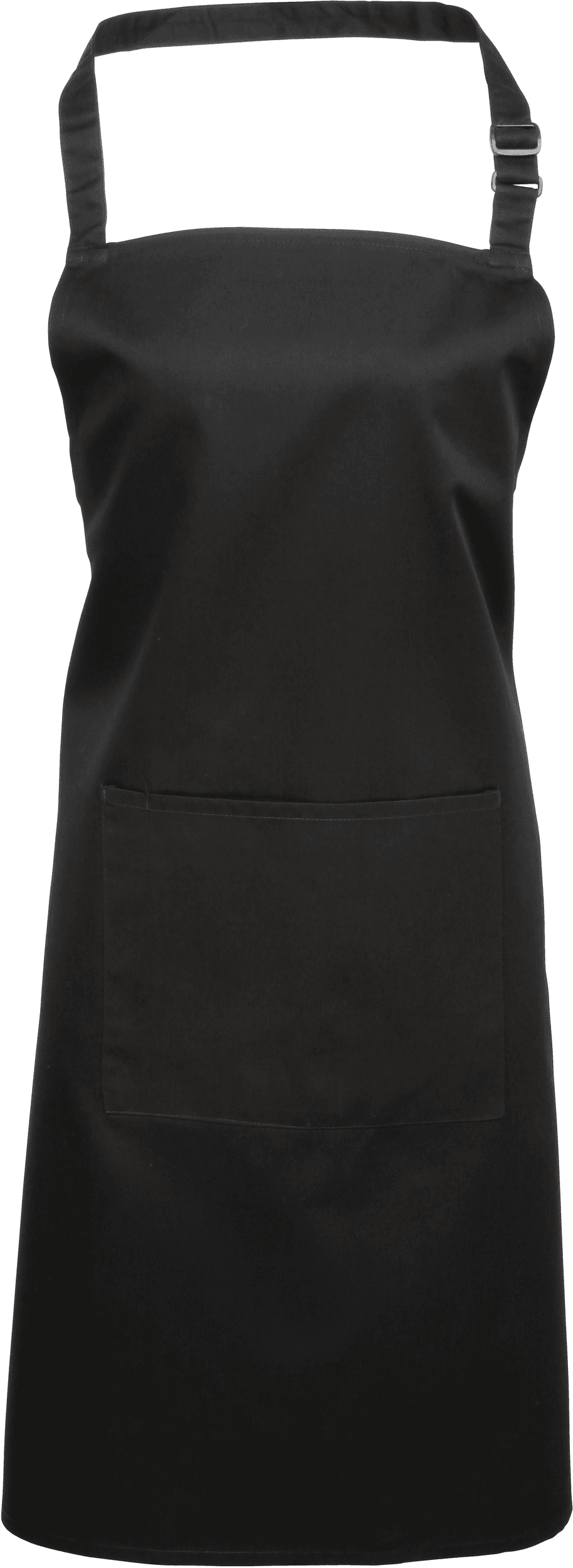 Tablier à bavette "Colours" avec poche — coloris Black (Noir)