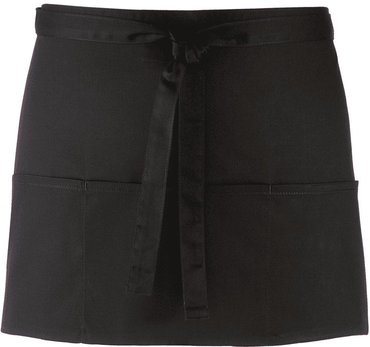 Tablier taille "Colours" 3 poches — coloris Black (Noir)