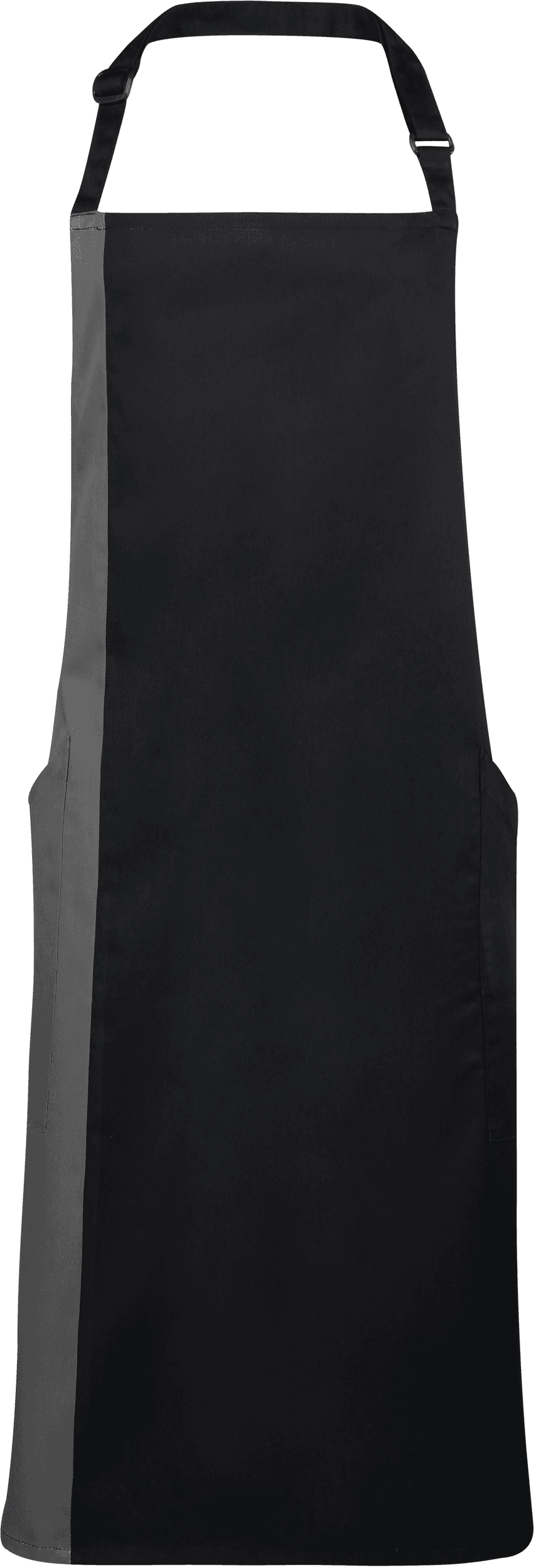Tablier à bavette bicolore — coloris Black / Dark Grey (Noir)
