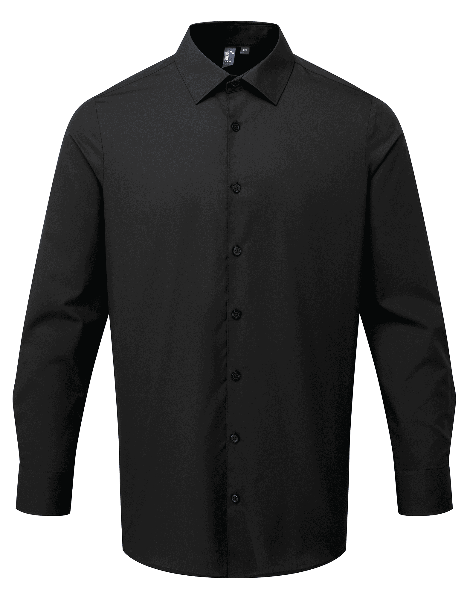 Chemise popeline RECYCLIGHT à manches longues pour homme — coloris Black (Noir)