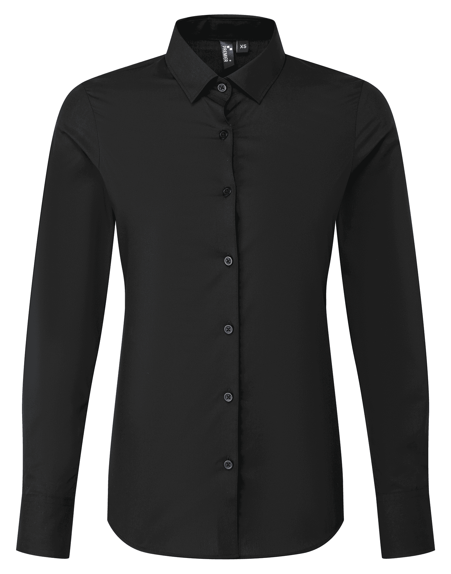 Chemise popeline RECYCLIGHT à manches longues pour femme — coloris Black (Noir)