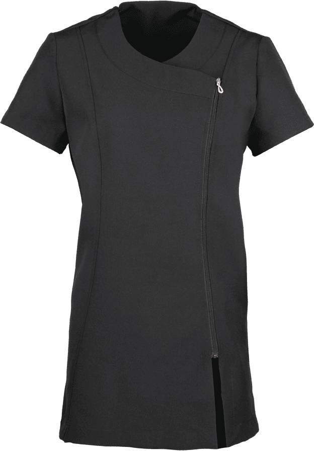 Tunique zippée "Camellia" — coloris Black/black (Noir)