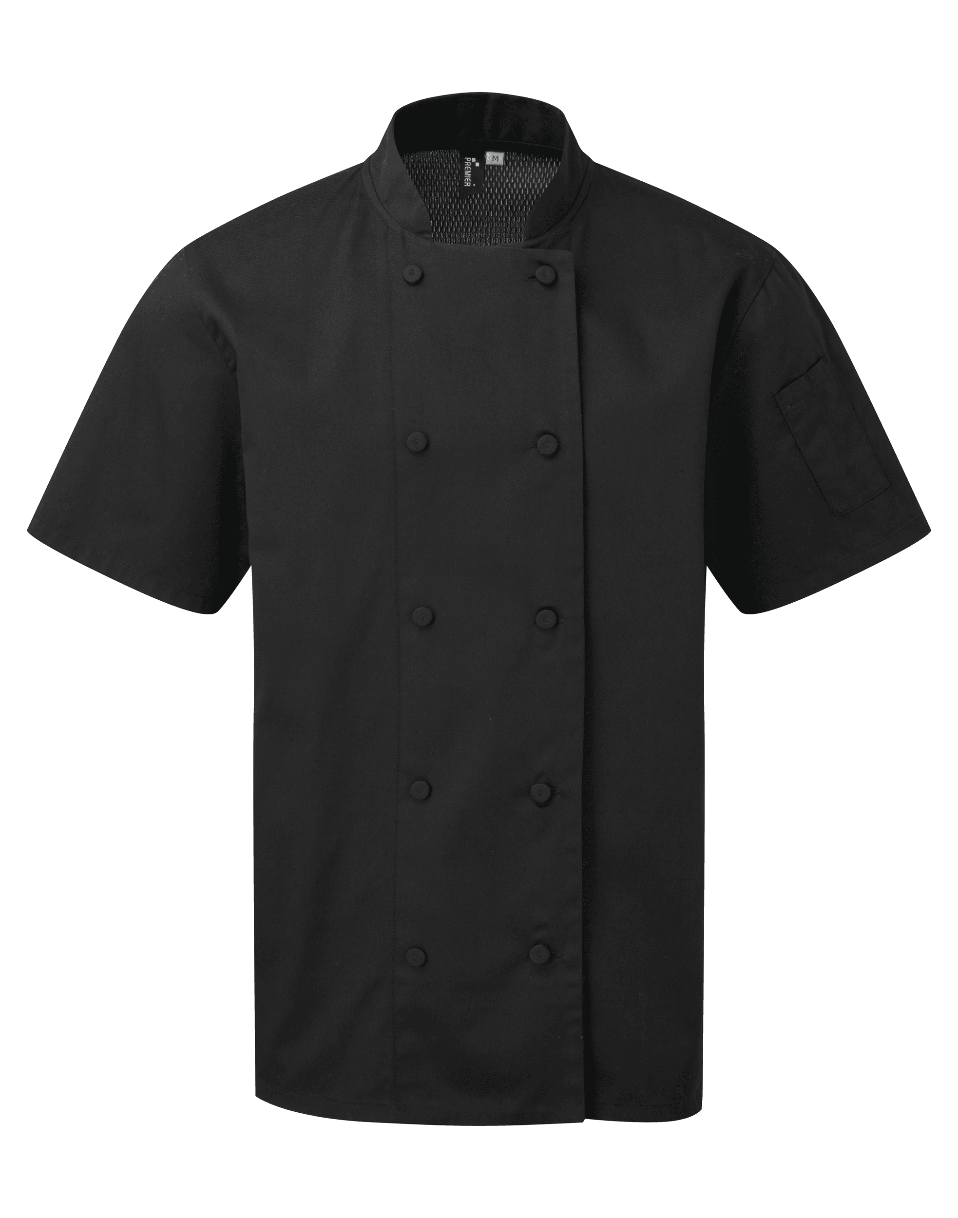 Veste chef cuisinier manches courtes Coolchecker® — coloris Black (Noir)