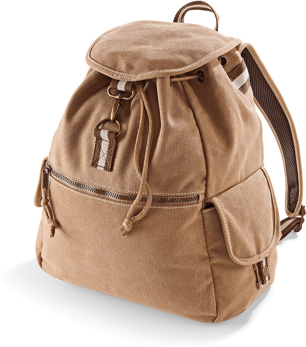 Sac à dos vintage en toile — coloris Sahara (Marron)