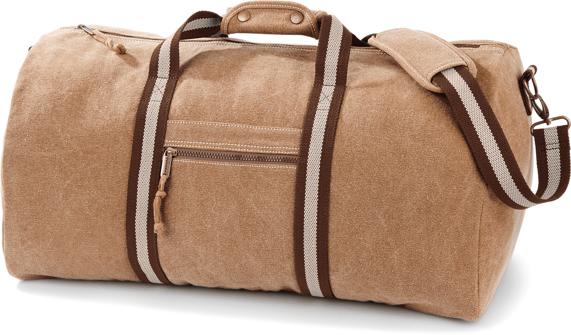 Sac de voyage vintage en toile — coloris Sahara (Marron)