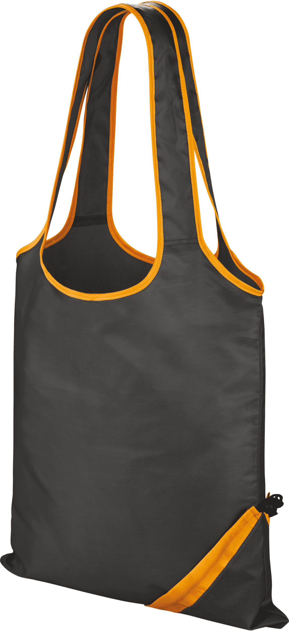 Sac shopping "compact" — coloris Black / Orange (Noir)