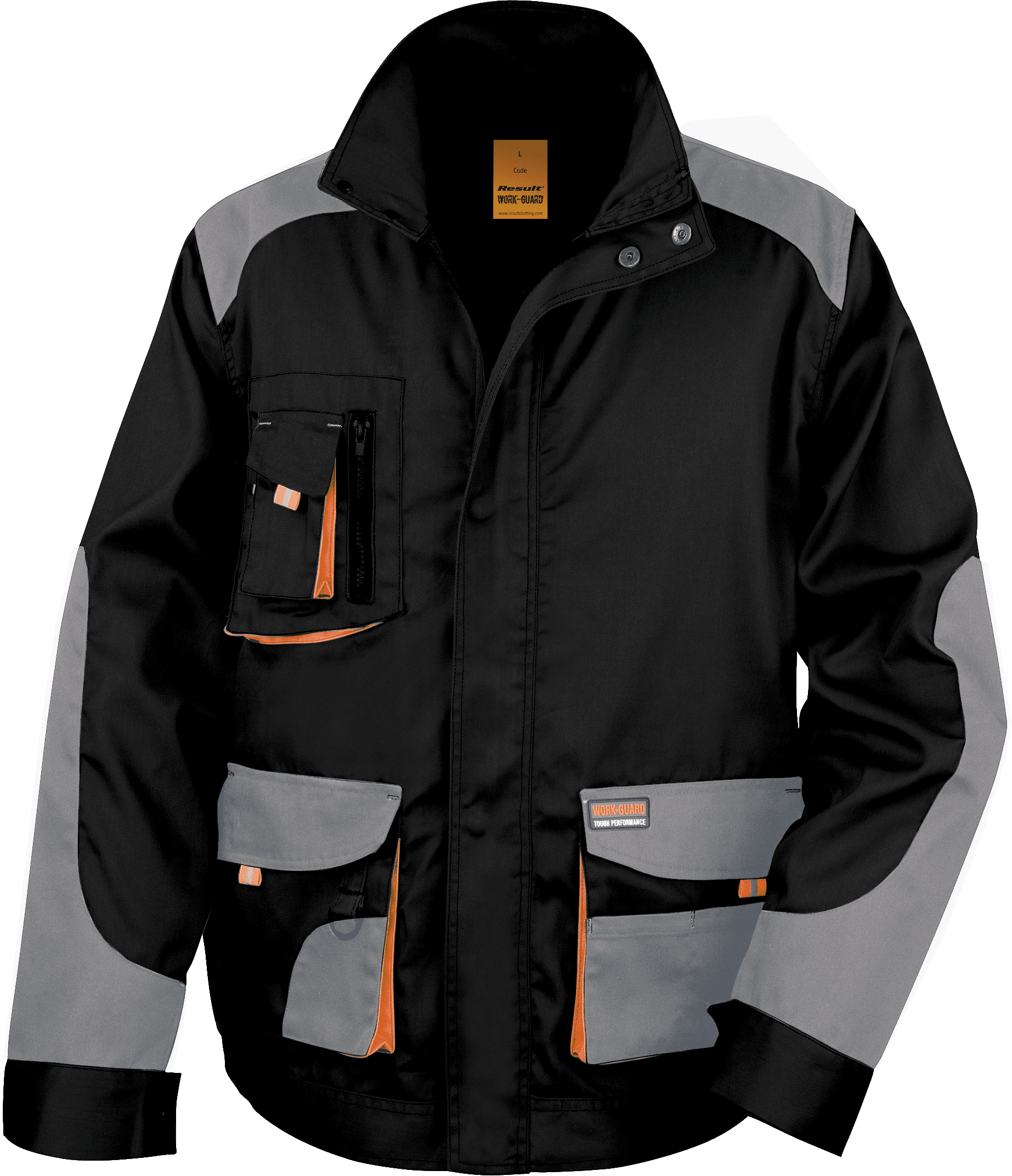 Veste Lite — coloris Black / Grey / Orange (Noir)