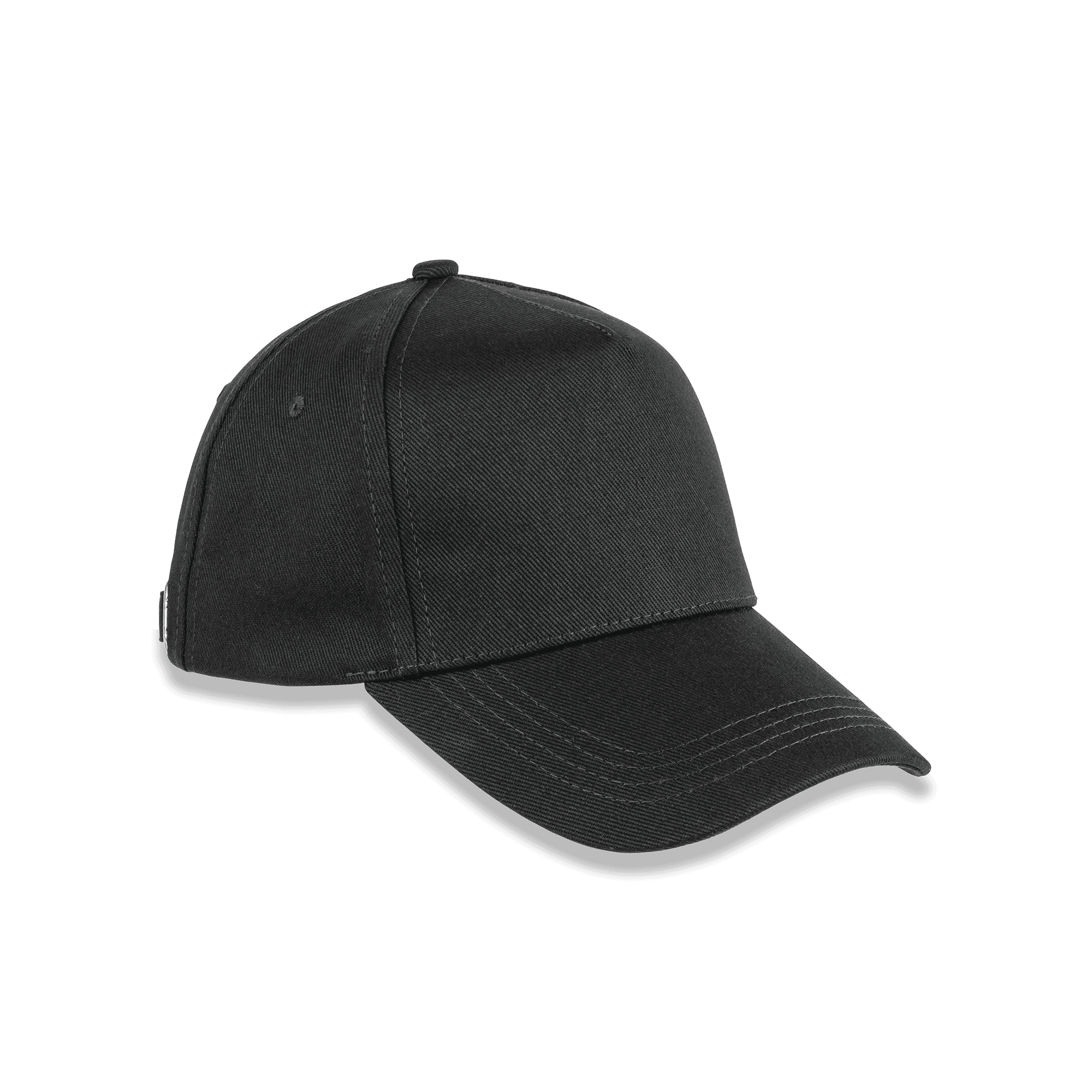 Casquette coton biologique 5 panneaux — coloris Black (Noir)