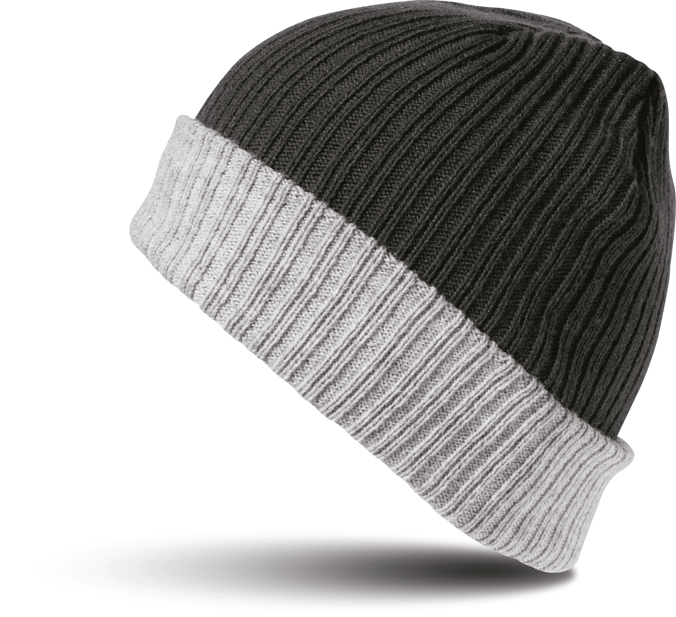 Bonnet tressé — coloris Black / Grey (Noir)