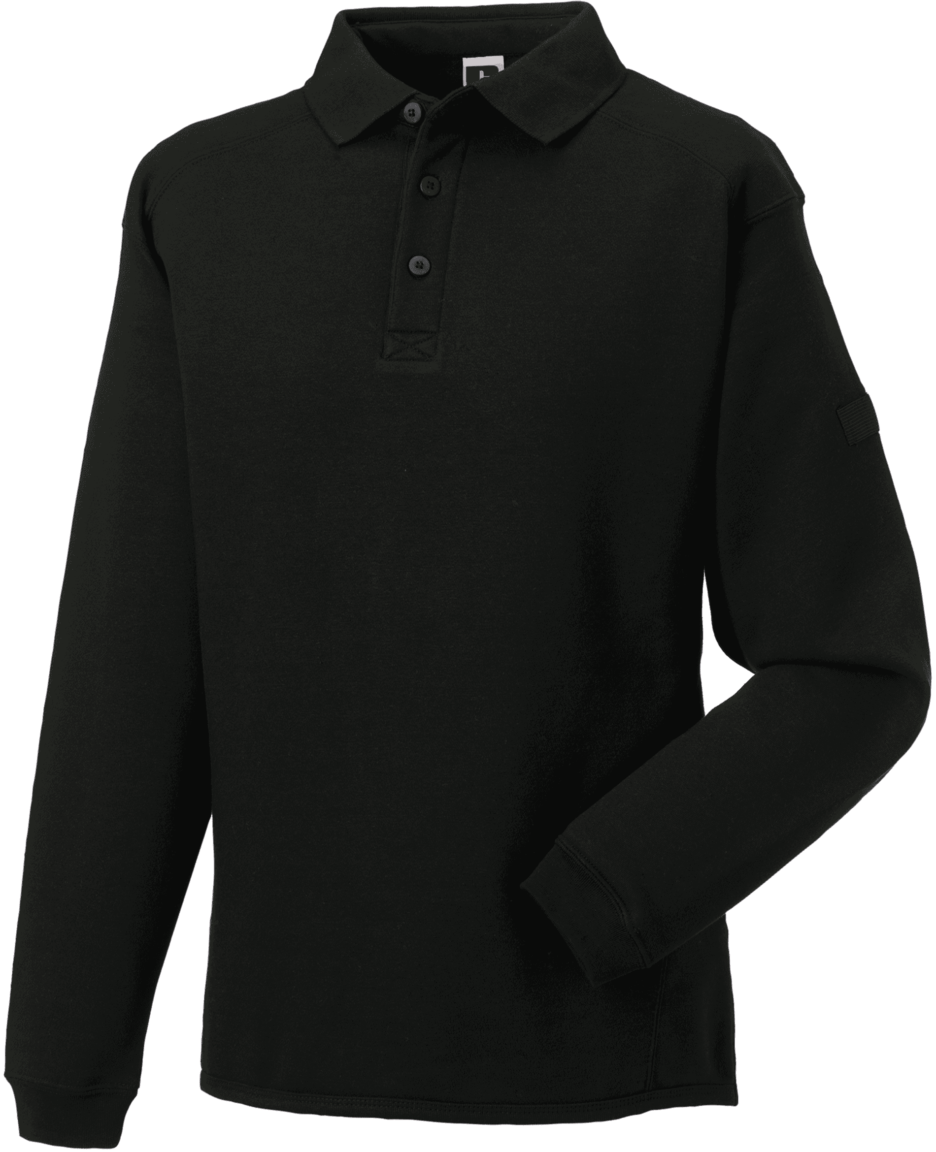 Sweat-shirt Heavy Duty col polo — coloris Black (Noir)