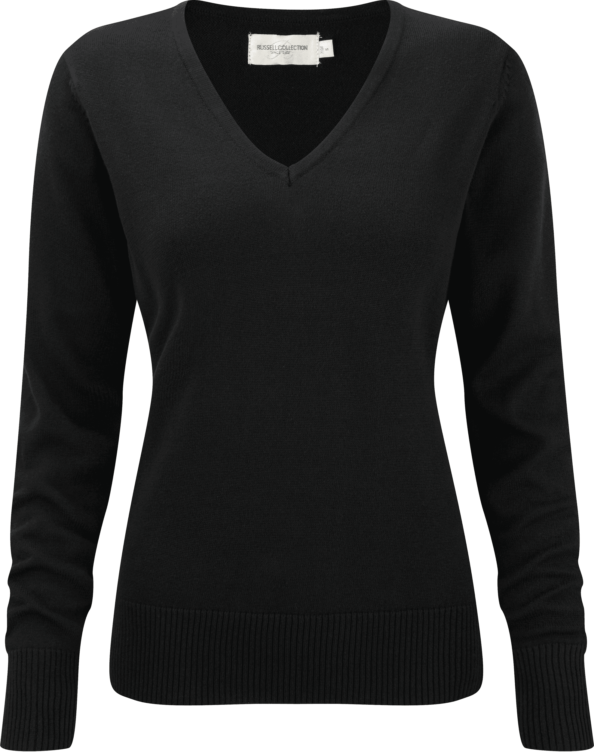 Pullover femme col v — coloris Black (Noir)