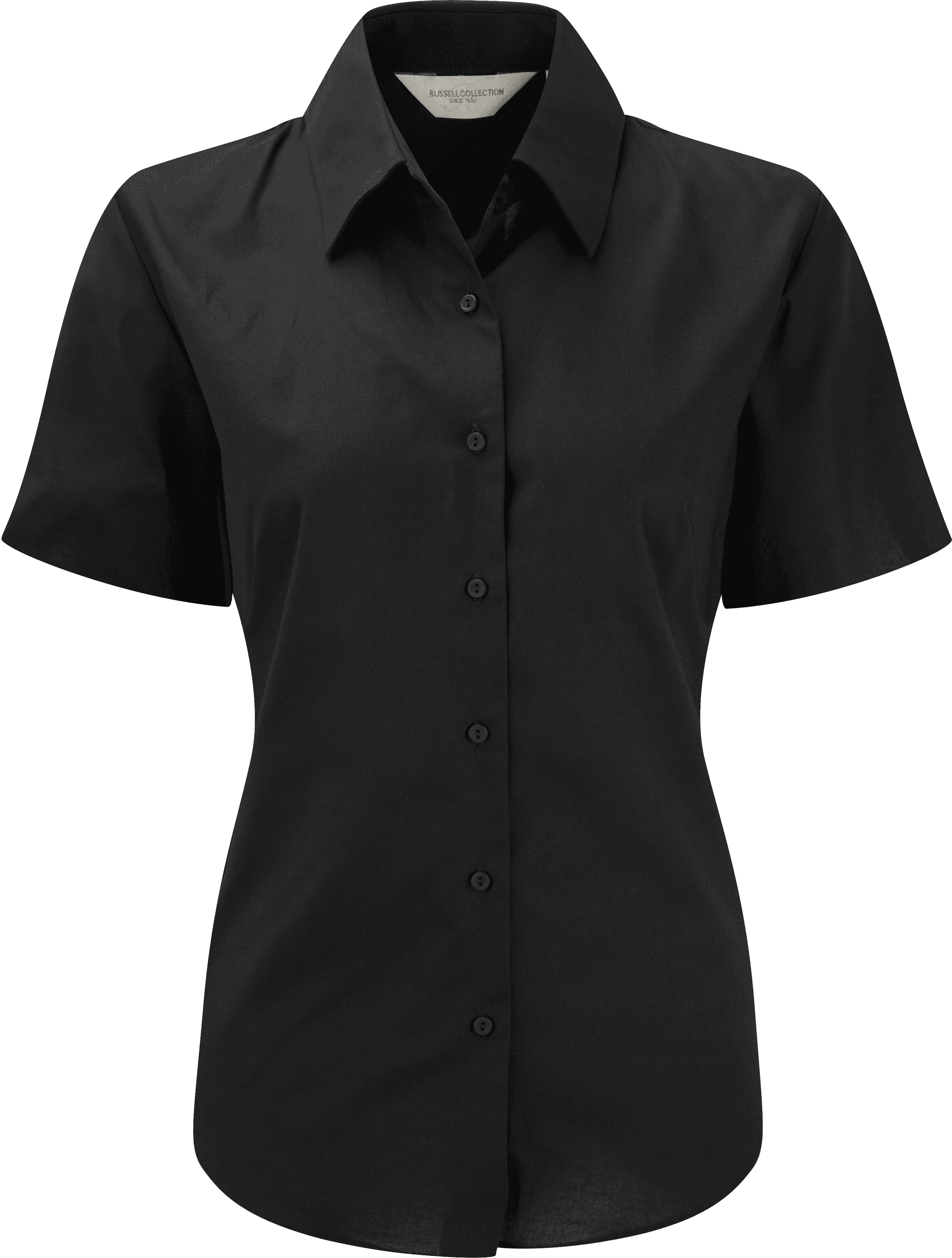 Chemise femme manches courtes Oxford — coloris Black (Noir)