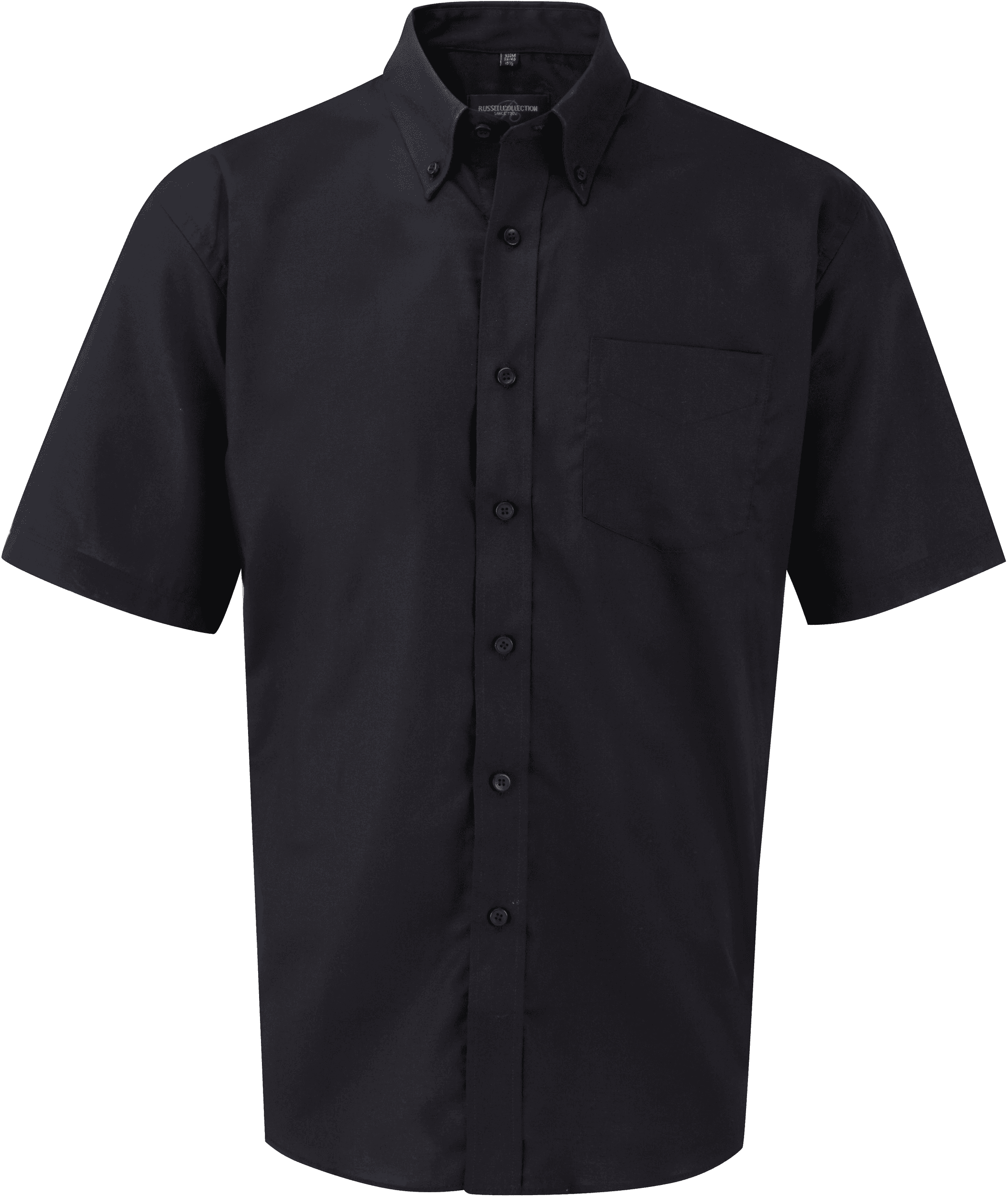 Chemise homme manches courtes Oxford — coloris Black (Noir)