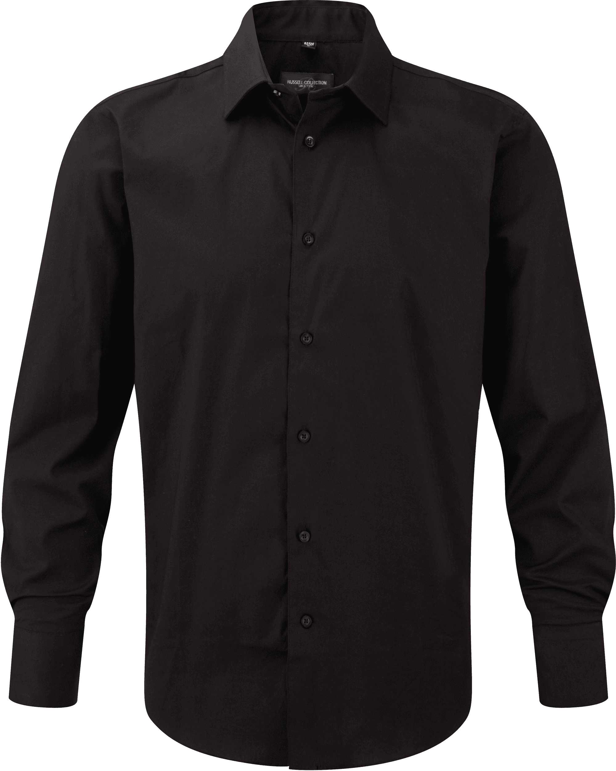 Chemise fittée homme manches longues — coloris Black (Noir)