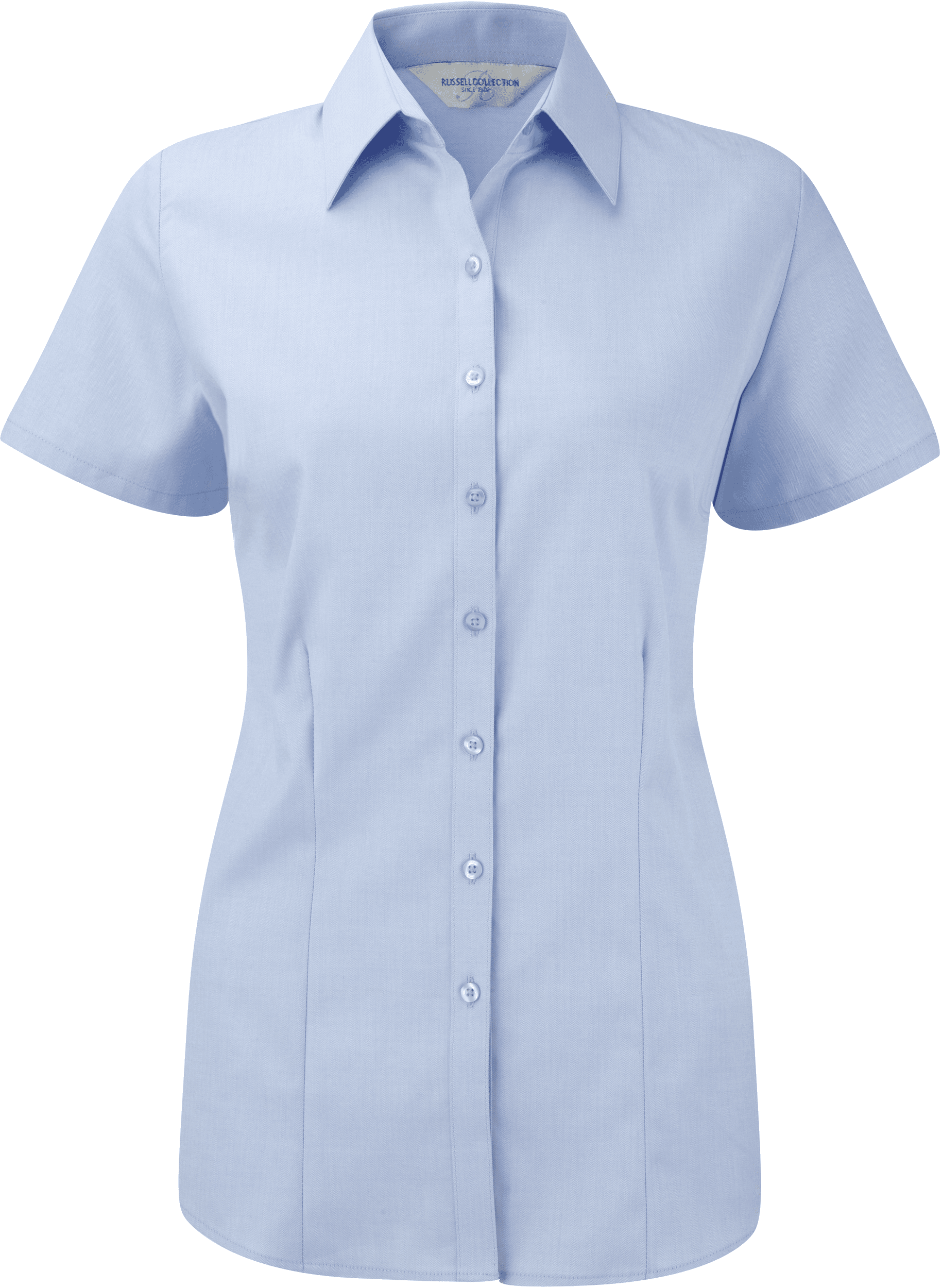 Chemise femme manche courtes à chevrons — coloris Light Blue (Bleu)