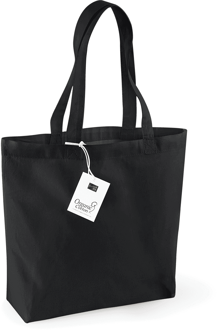 Sac coton bio shopping — coloris Black (Noir)