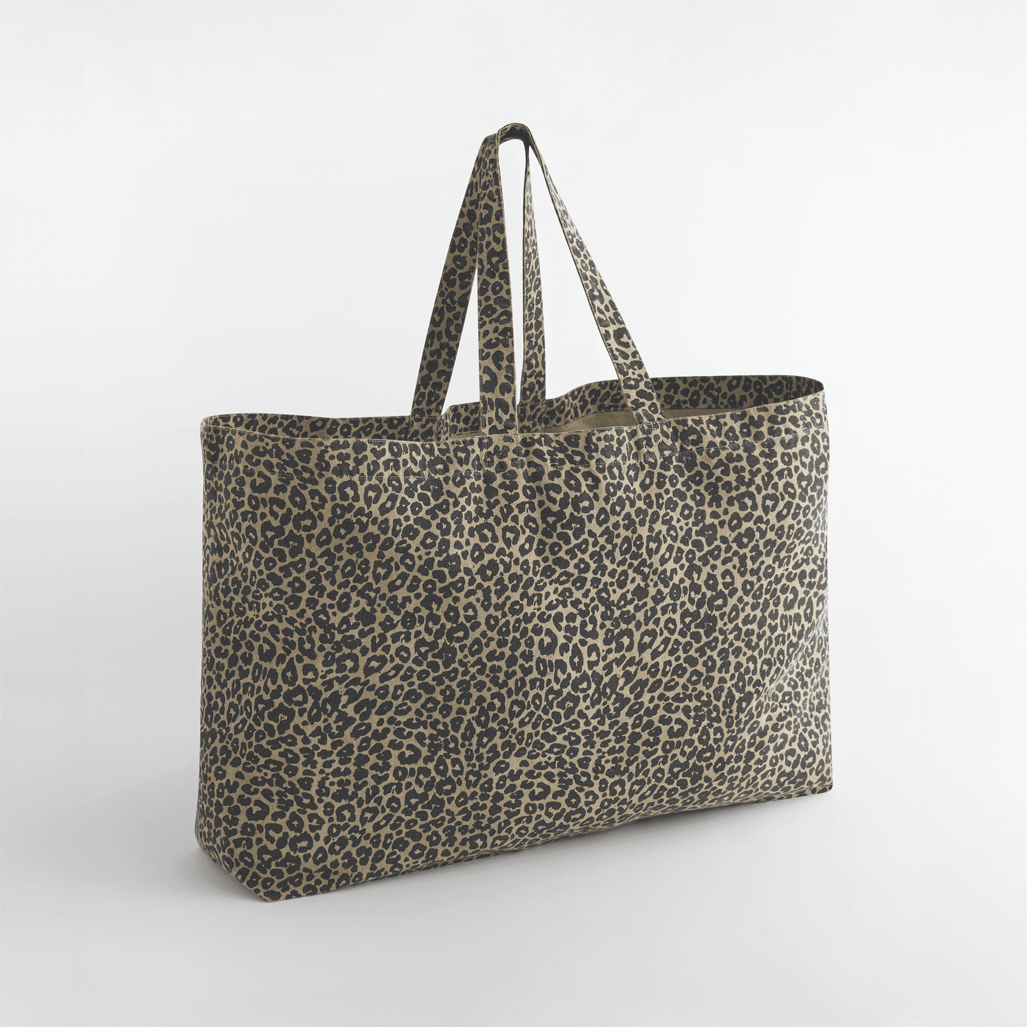 Sac cabas oversize en toile  imprimé léopard — coloris Vintage leopard print (Motifs)