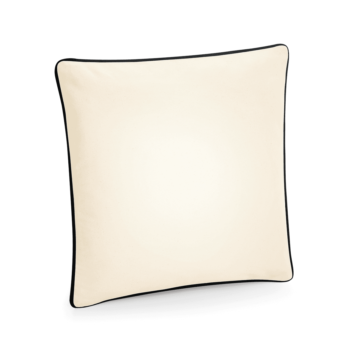Housse de coussin à bord passepoilé — coloris Natural / Black (Beige)