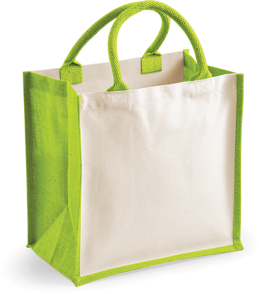 Sac cabas en jute — coloris Apple Green (Vert)