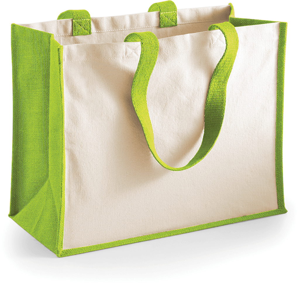 Sac cabas classique en jute — coloris Apple Green (Vert)