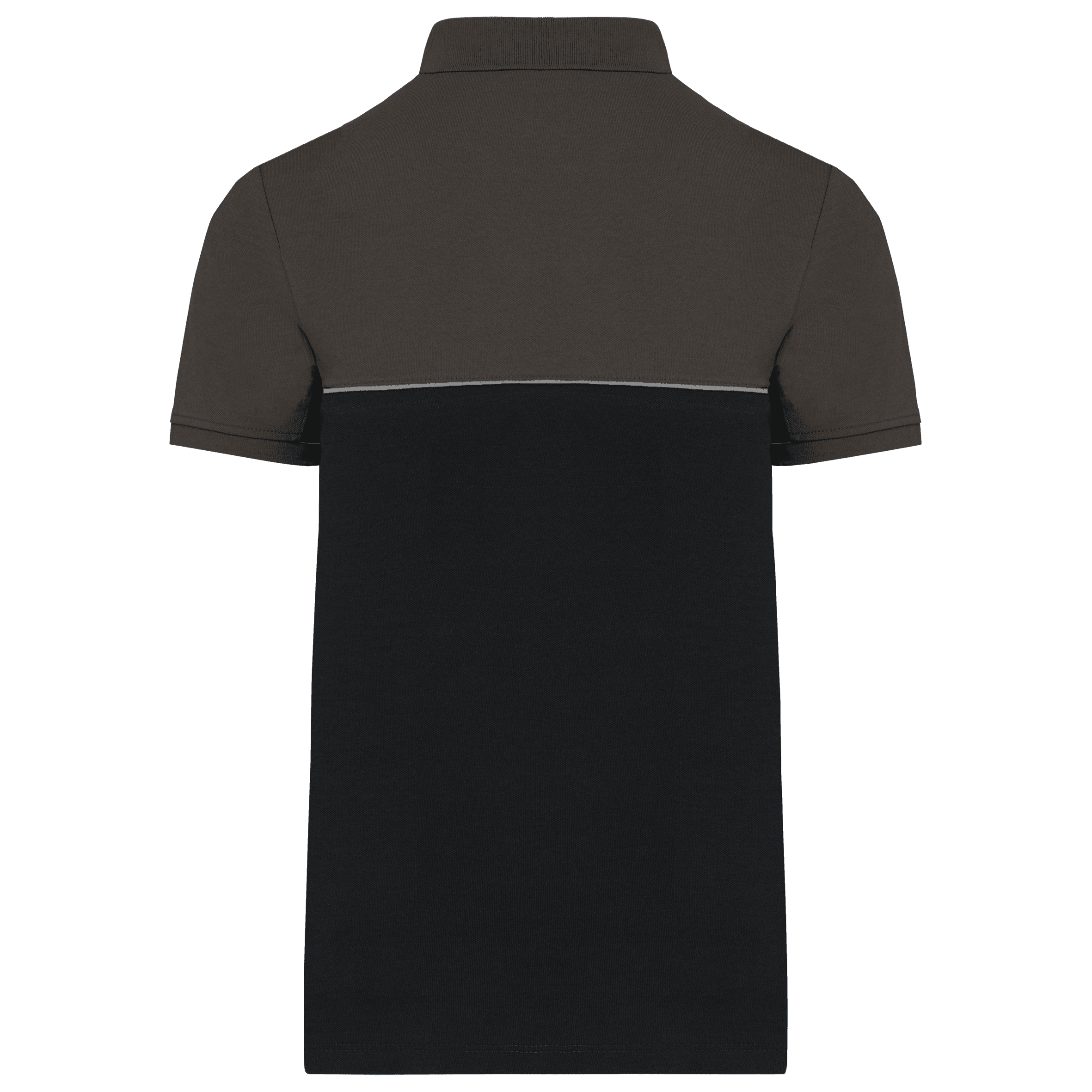 Polo bicolore écoresponsable manches courtes unisexe — coloris Black / Dark Grey (Gris)