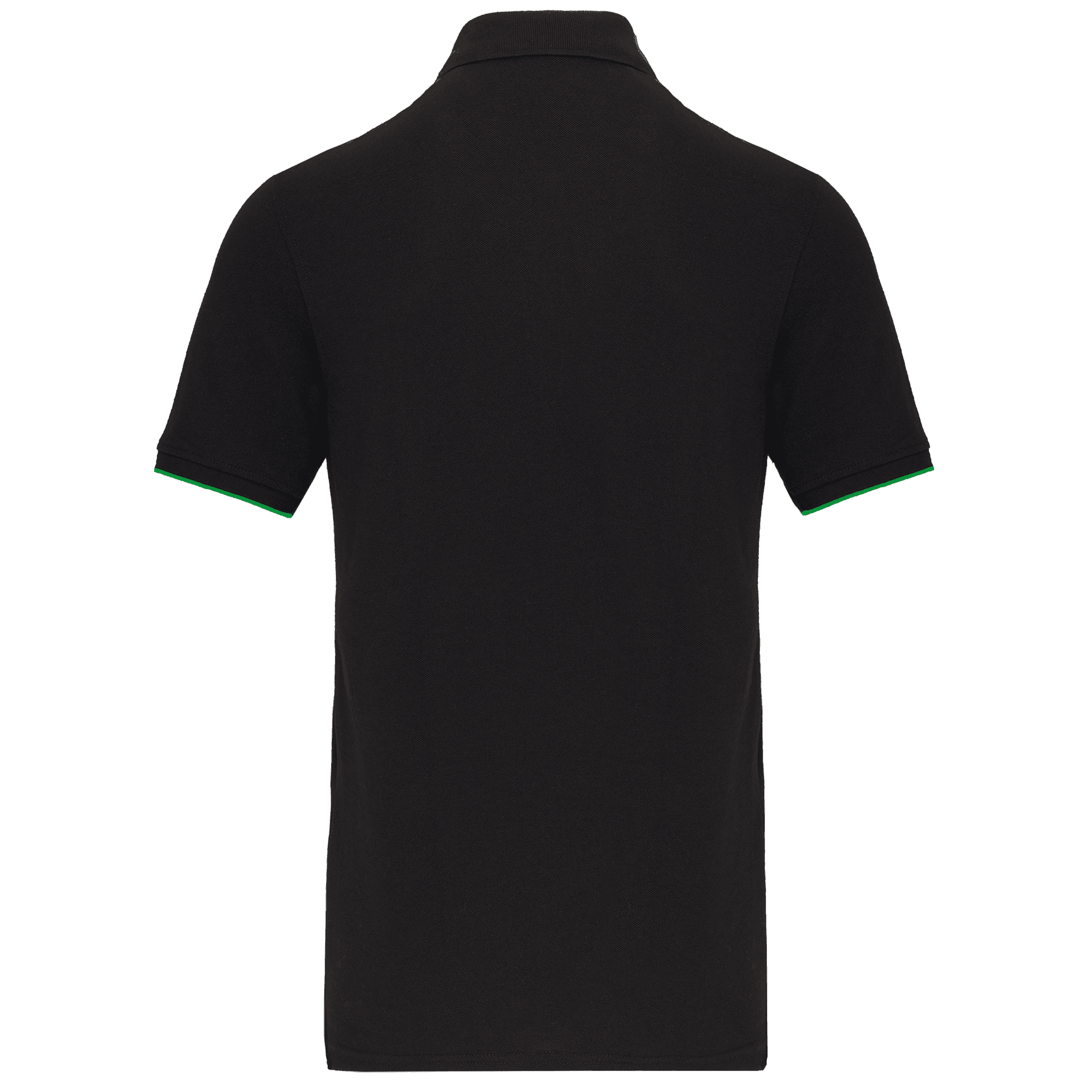 Polo Day To Day contrasté manches courtes homme — coloris Black / Kelly Green (Noir)