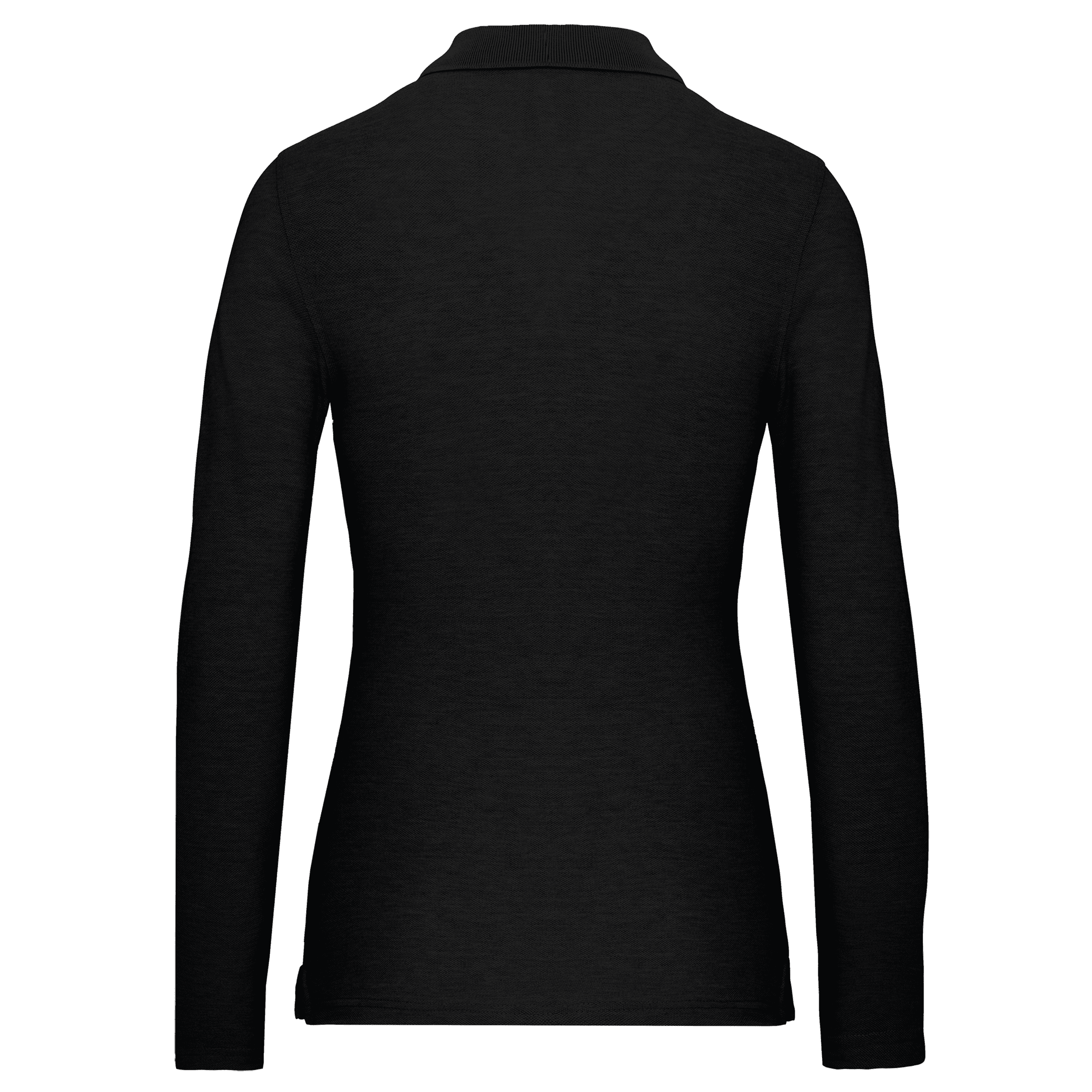 Polo manches longues femme — coloris Black (Noir)