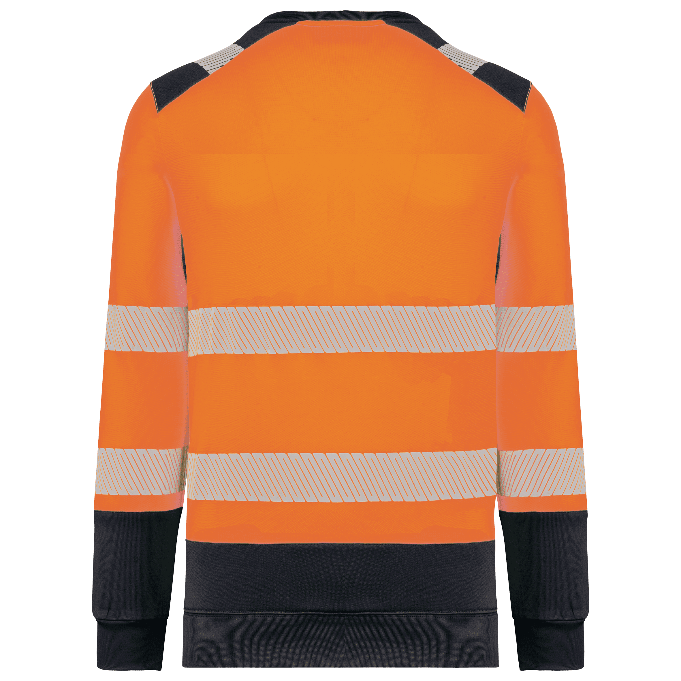 Sweat-shirt de sécurité recyclé col rond unisexe — coloris Hi Viz Orange / Navy (Orange)