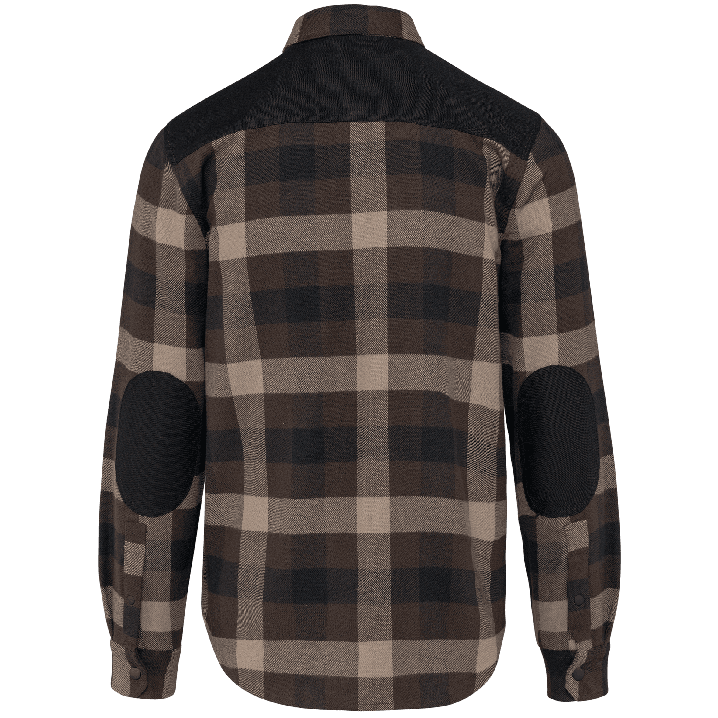 Chemise à carreaux avec poches homme — coloris Chocolate / Dark Beige Checked / Black (Marron)
