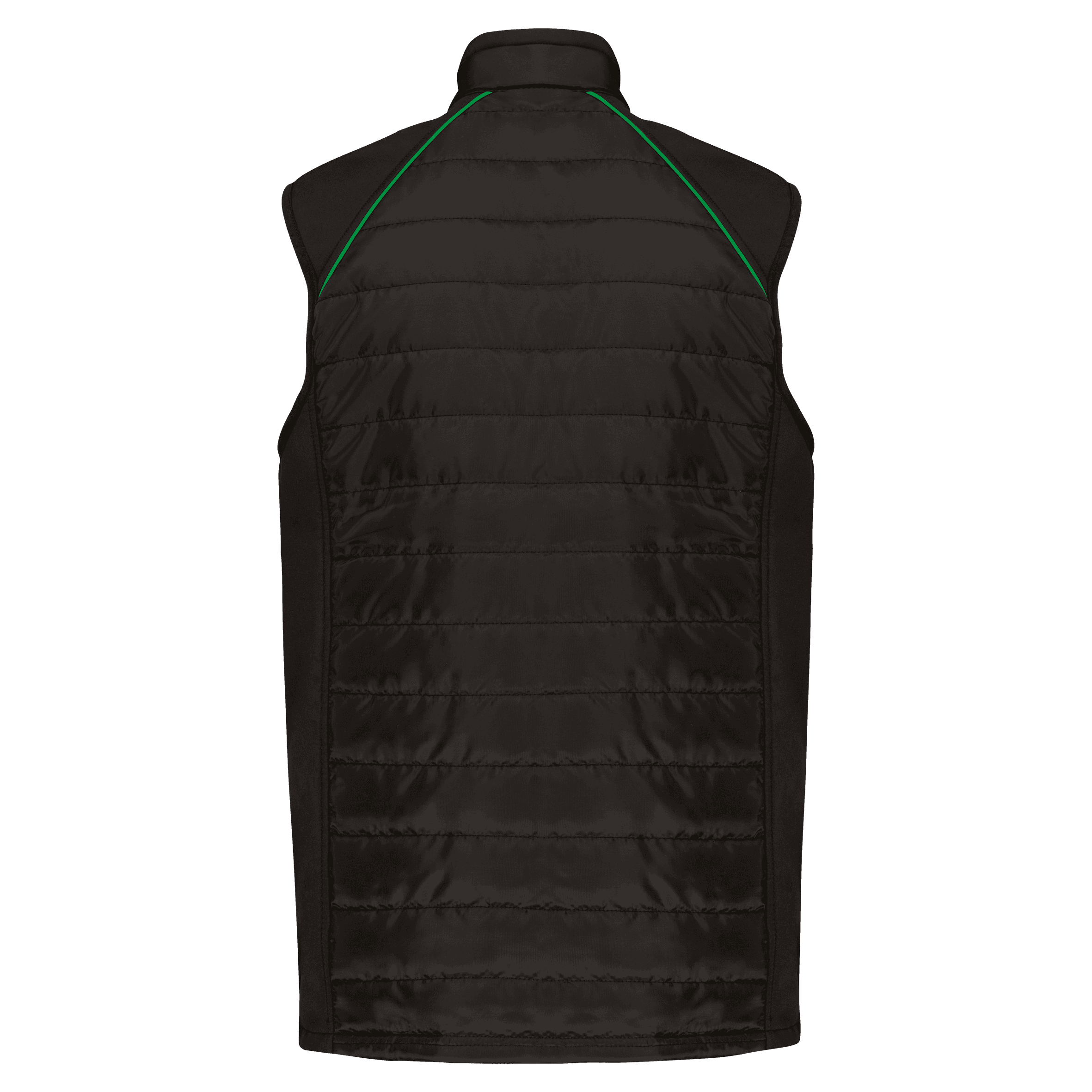 Bodywarmer Day To Day bi-matière unisexe — coloris Black / Kelly Green (Noir)