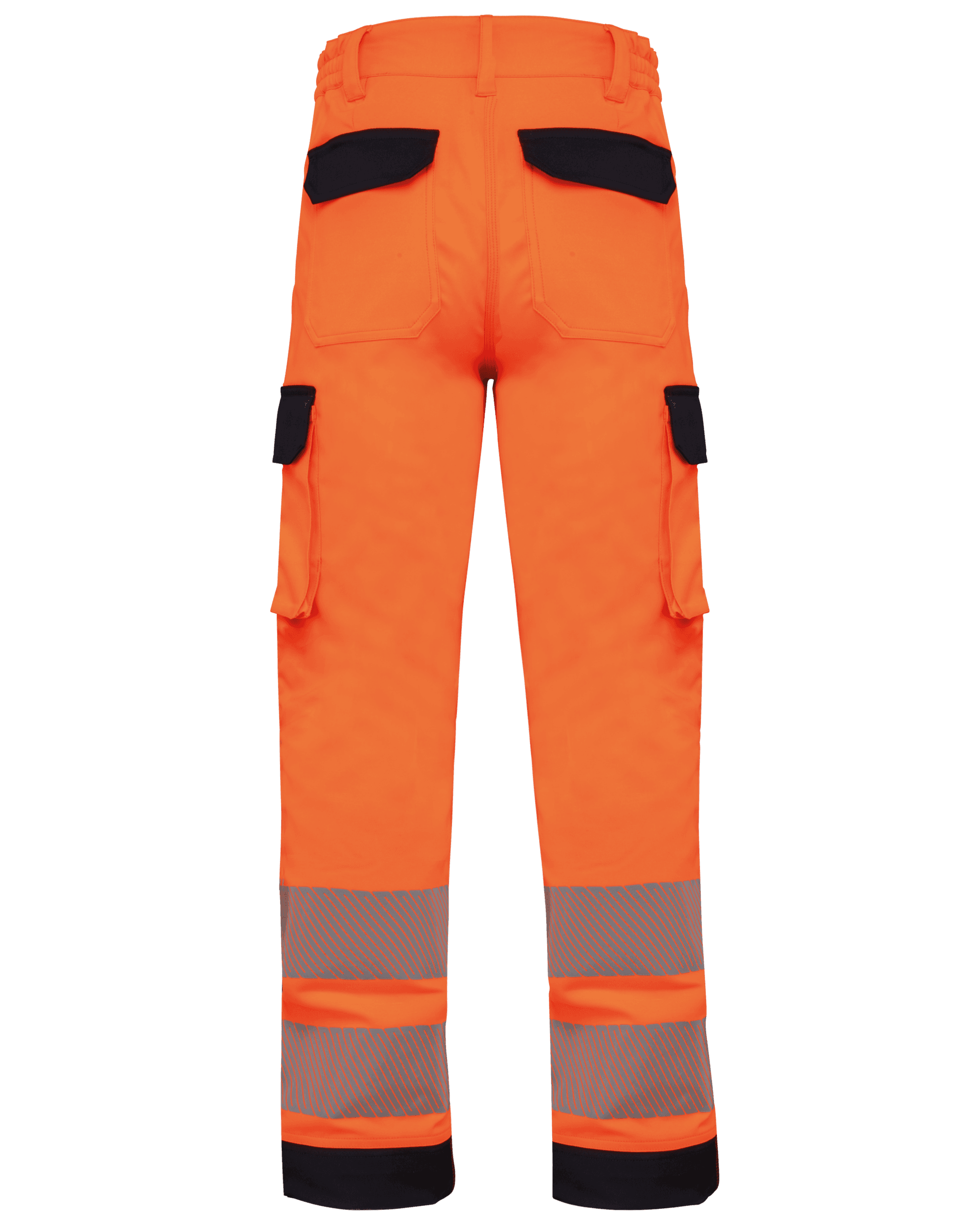 Pantalon de sécurité recyclé multipoches unisexe — coloris Hi Viz Orange / Navy (Orange)