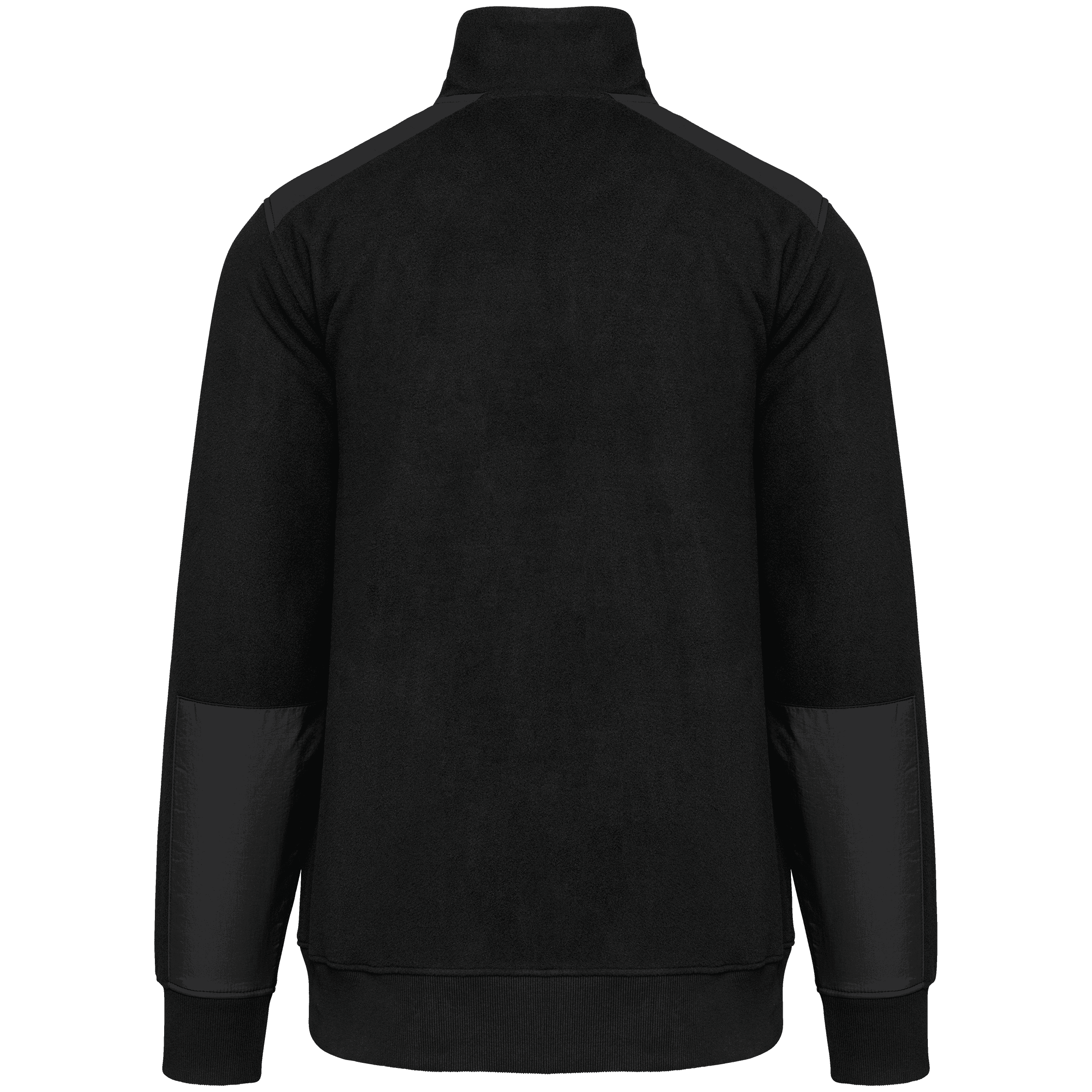 Polaire écoresponsable col zippé unisexe — coloris Black (Noir)