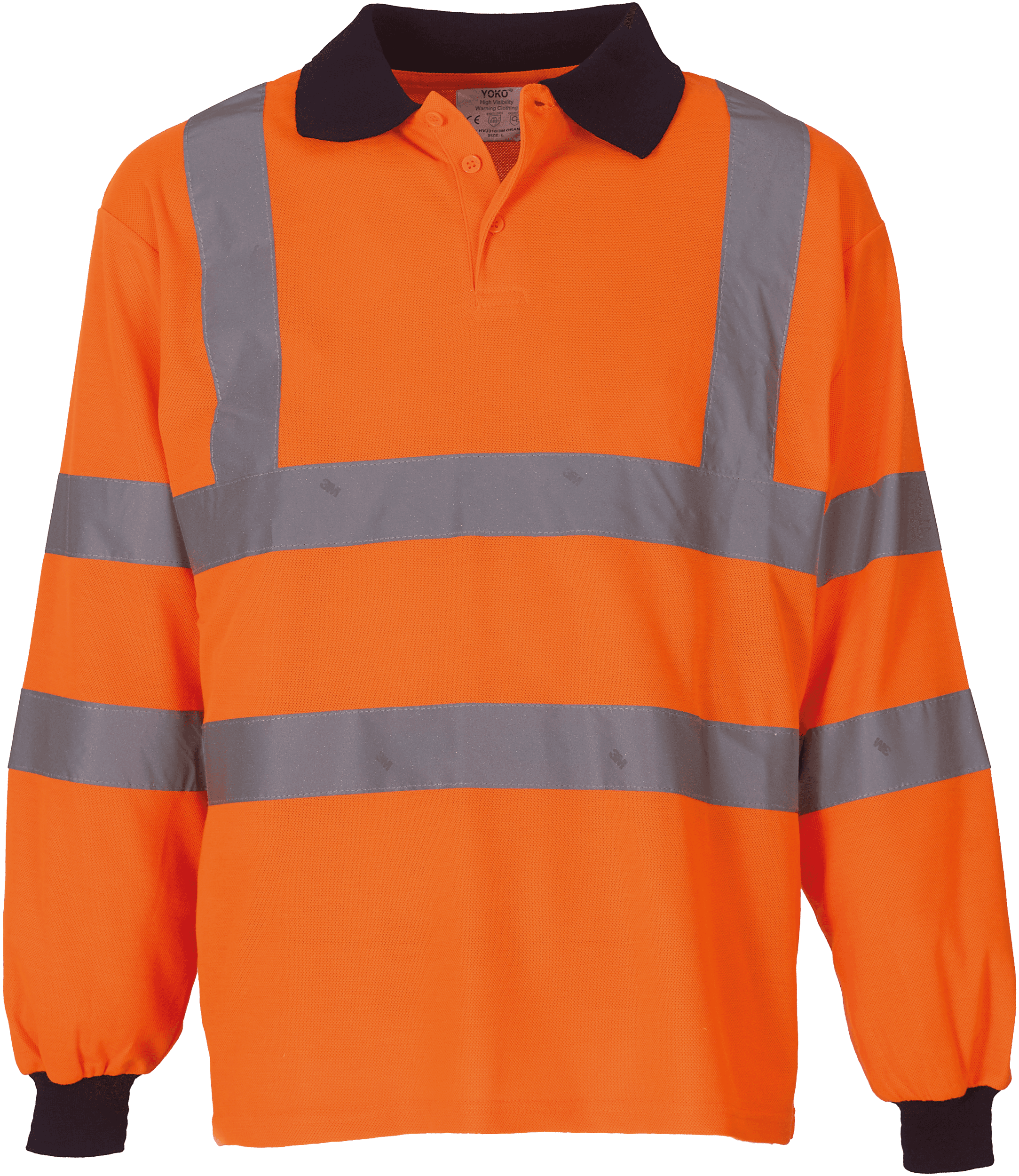 Polo manches longues haute visibilité — coloris Hi Vis Orange (Orange)