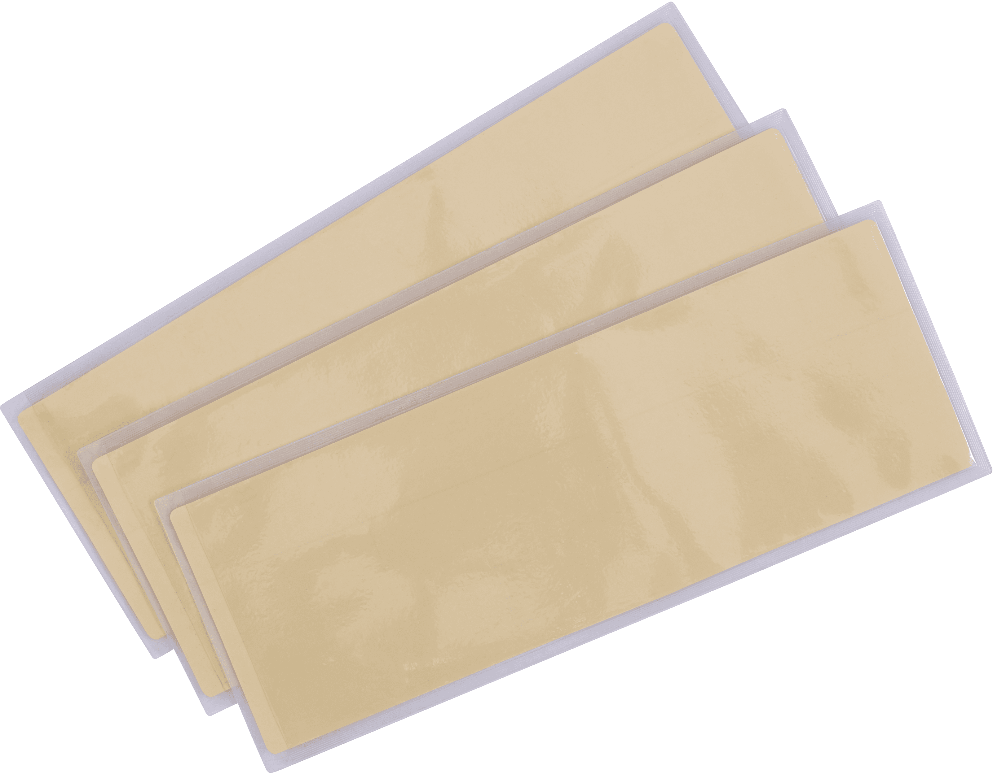 Poches d'identité thermocollantes (1 unité = pack de 50) — coloris Transparent (Beige)