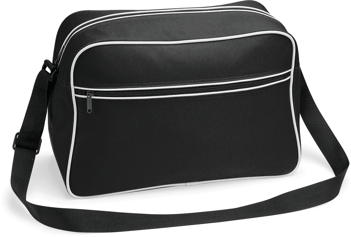 Sac bandoulière Rétro — coloris Black / White (Noir)